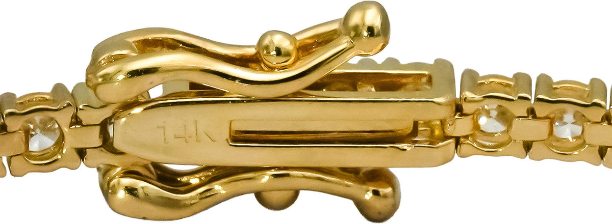 14k Yellow Gold VS Round Natural Diamond Tennis Bracelet 2.65CT