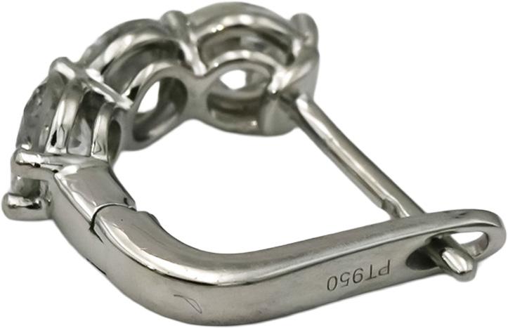 Platinum VS Round Natural Diamond Huggie Earrings 3.13CT