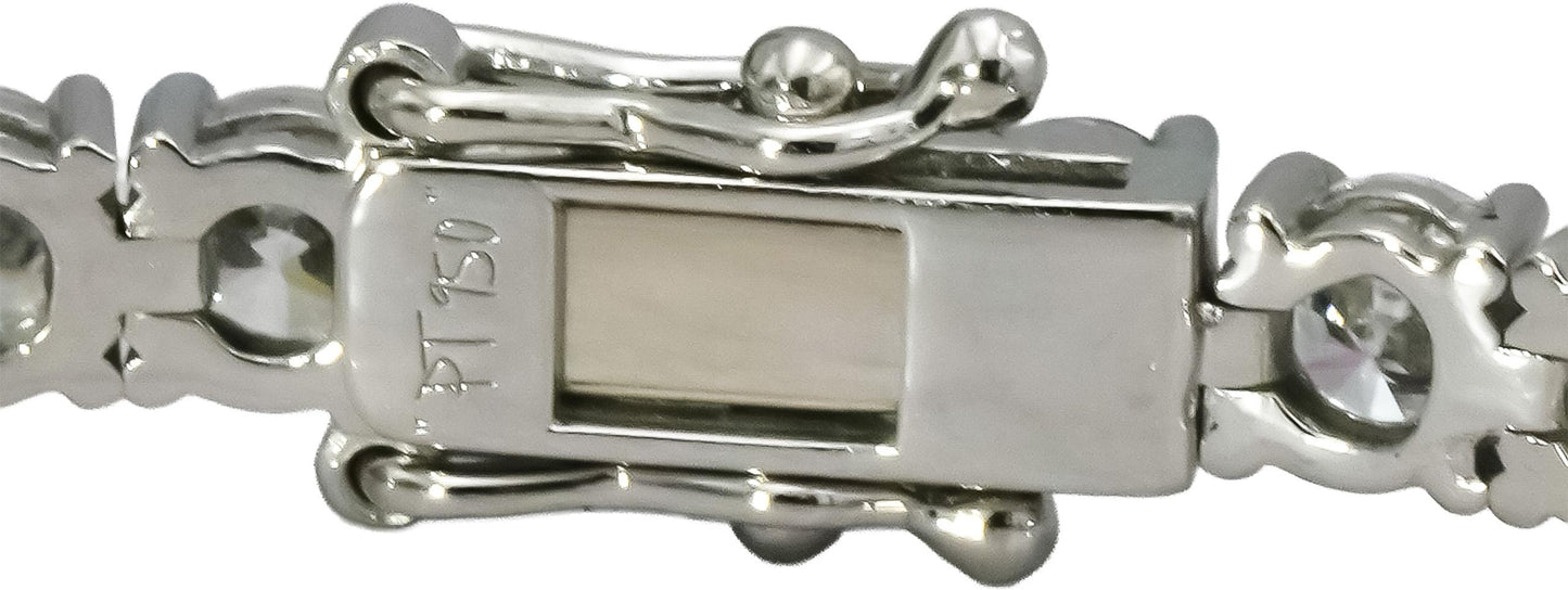 Platinum Round Cut Natural Diamond Tennis Bracelet 7.62CT