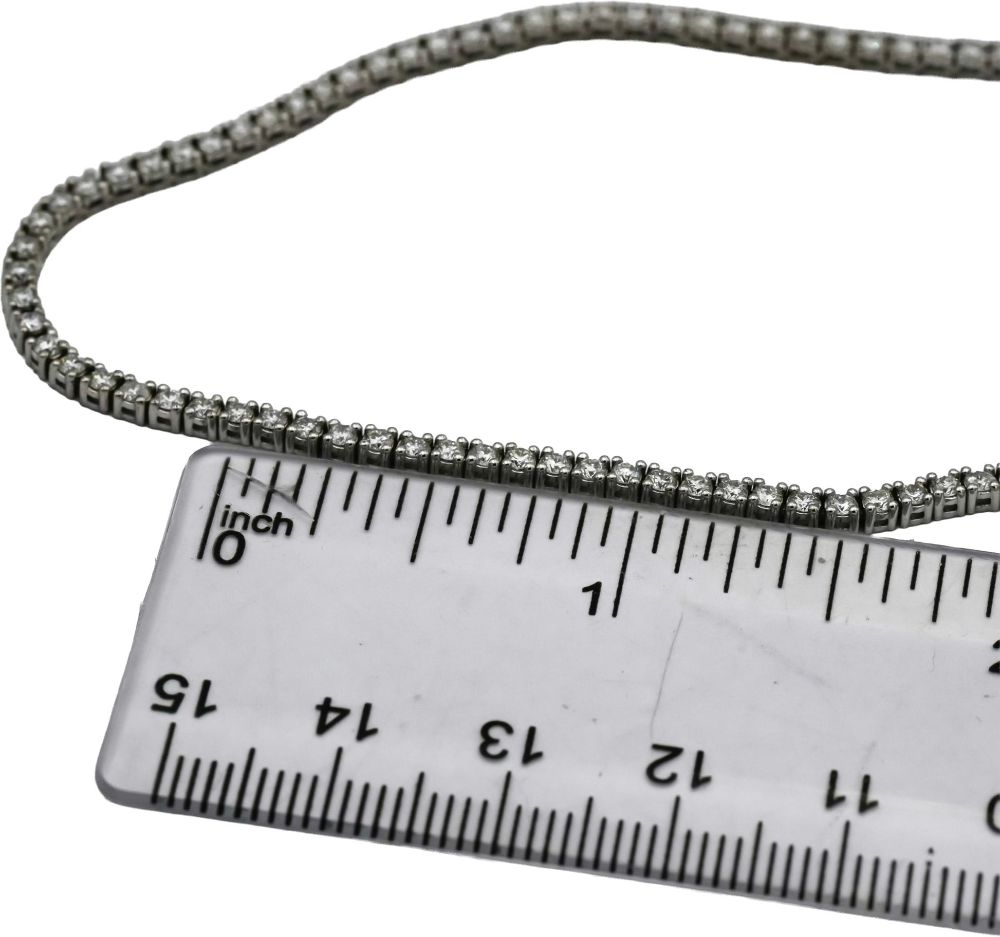 14k White Gold VS Round Natural Diamond Tennis Necklace 5.16CT