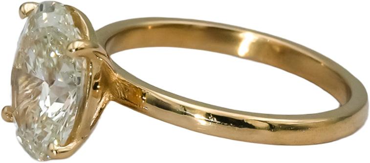 IGI 14k Yellow Gold VS1/G Oval Lab-Grown Diamond Solitaire Ring 2.56CT Size 5.75