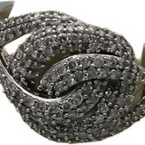 10k White Gold Round Diamond Cluster Twist Knot Ring 1.0CT Size 7