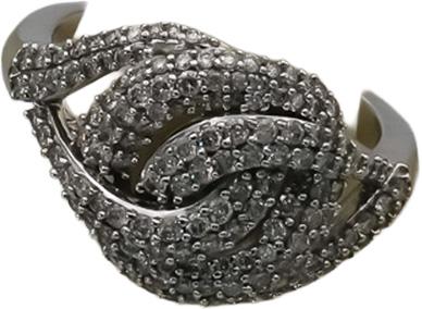 10k White Gold Round Diamond Cluster Twist Knot Ring 1.0CT Size 7