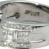 LE VIAN 18k White Gold Diamond and Sapphire Cocktail Ring 2.50CT Size 6.5