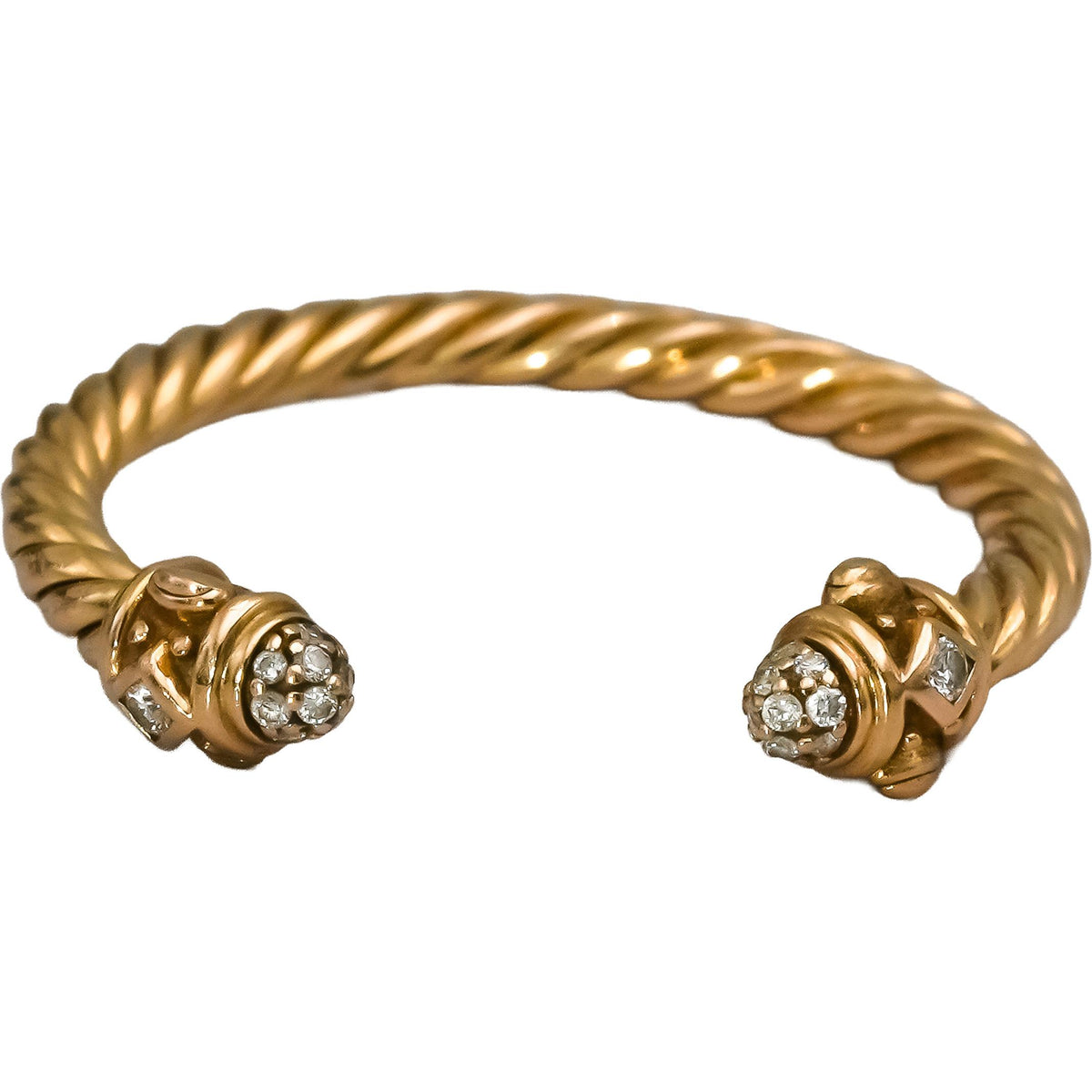 DAVID YURMAN 18k Rose Gold VS Diamond Renaissance Ring 0.10CT Size 6.75