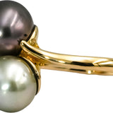 18k Yellow Gold 10mm Pearl Cocktail Ring Size 6