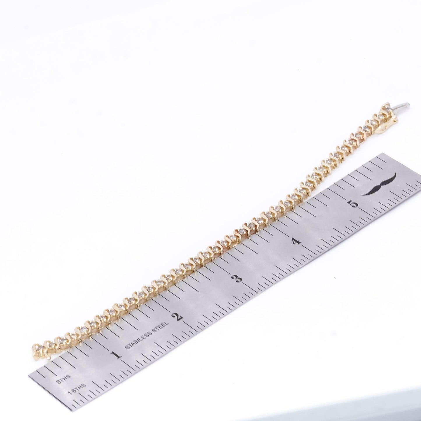 10k Yellow Gold Jewelry 2.0CT Diamond S Link Tennis Bracelet