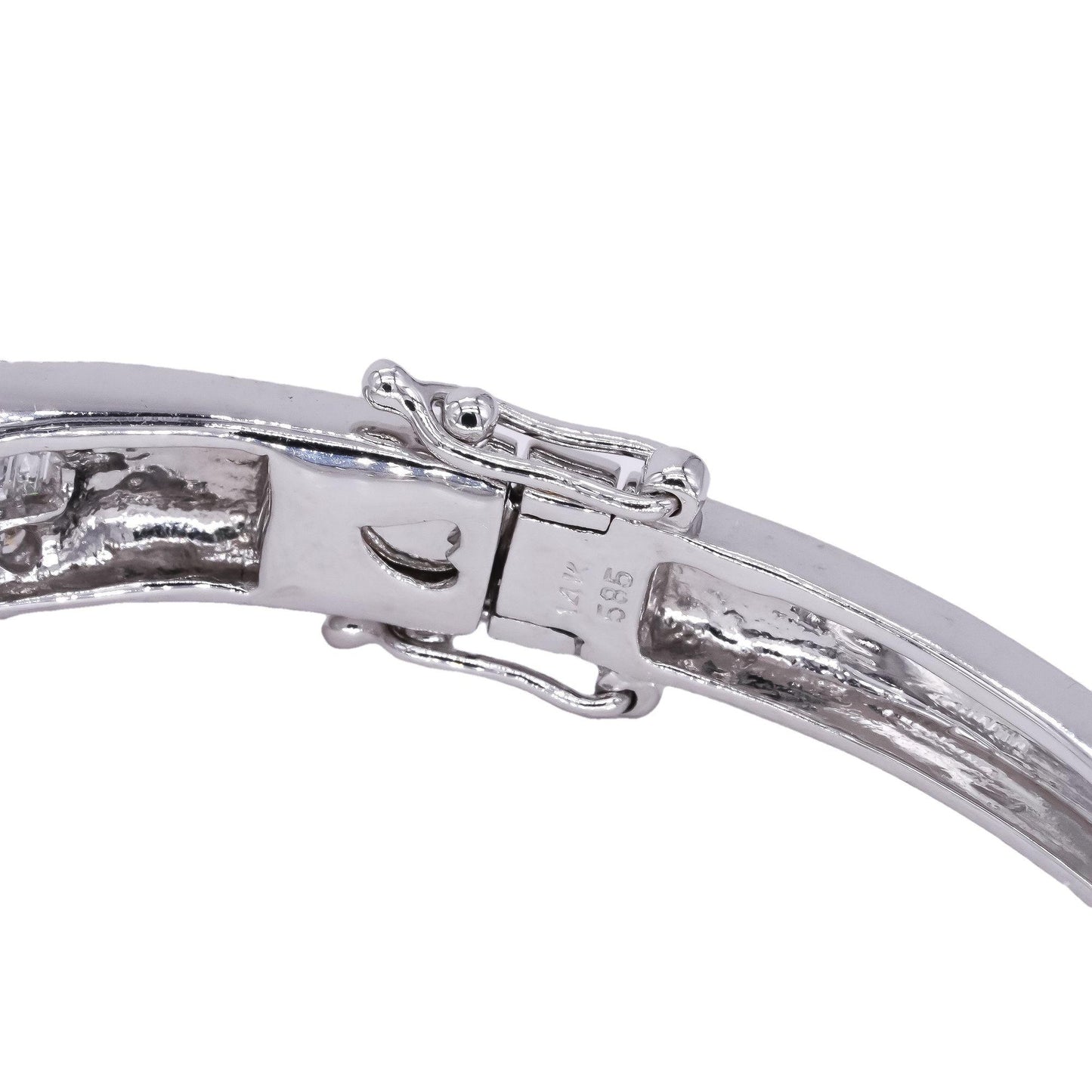 14k White Gold Jewelry 2.60CT Diamond Bangle Bracelet