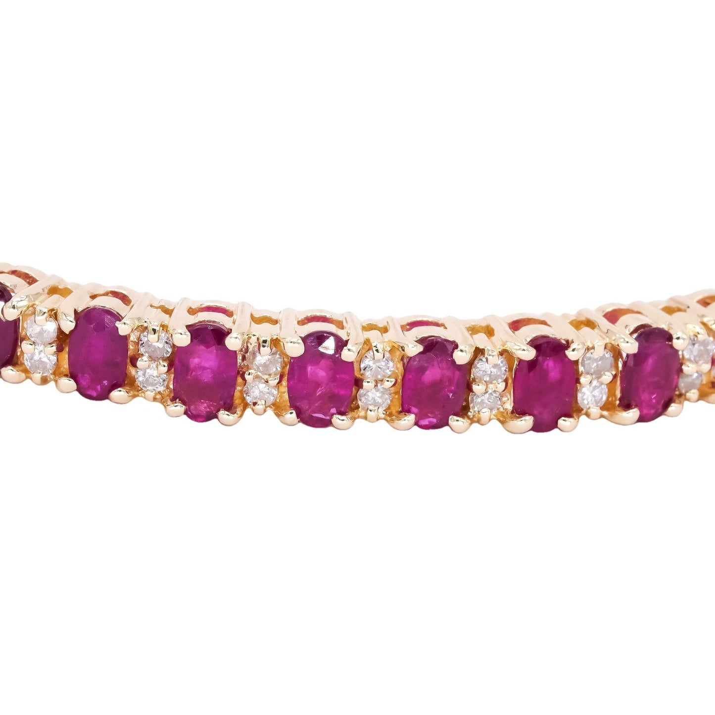 14k Yellow Gold Jewelry 1.85CT Diamond and Ruby Bangle Bracelet