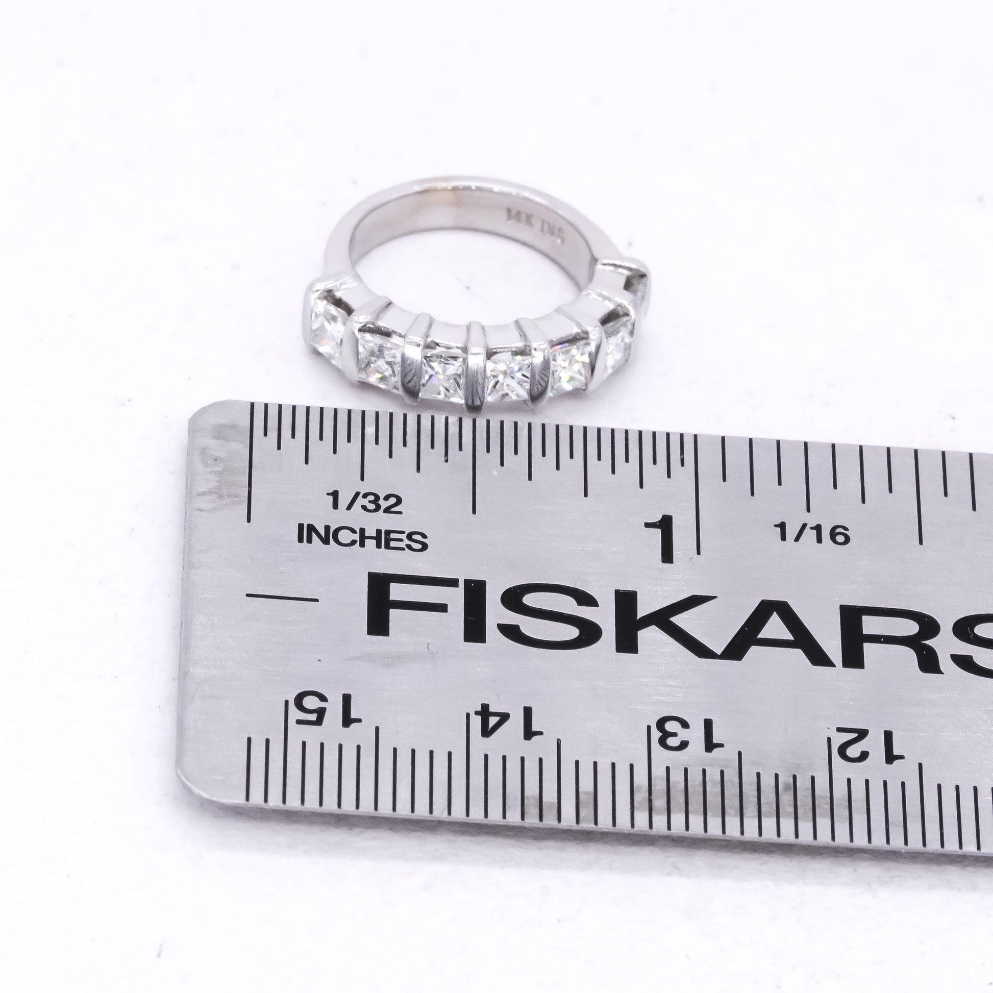 14k White Gold 1.40CT VS Diamond Wedding Anniversary Band Ring size 3