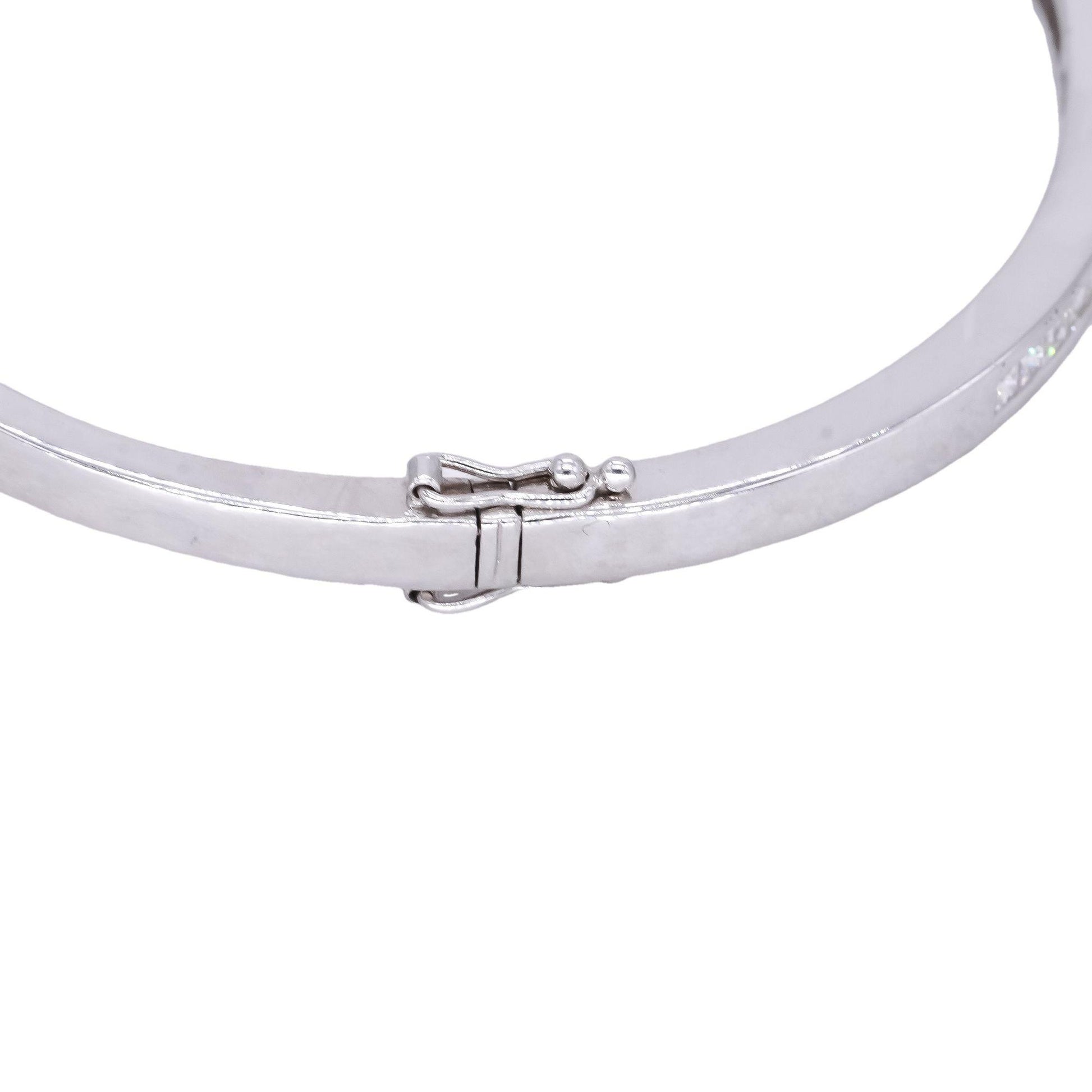 14k White Gold 1.75CT VS Princess Cut Diamond Bangle Bracelet