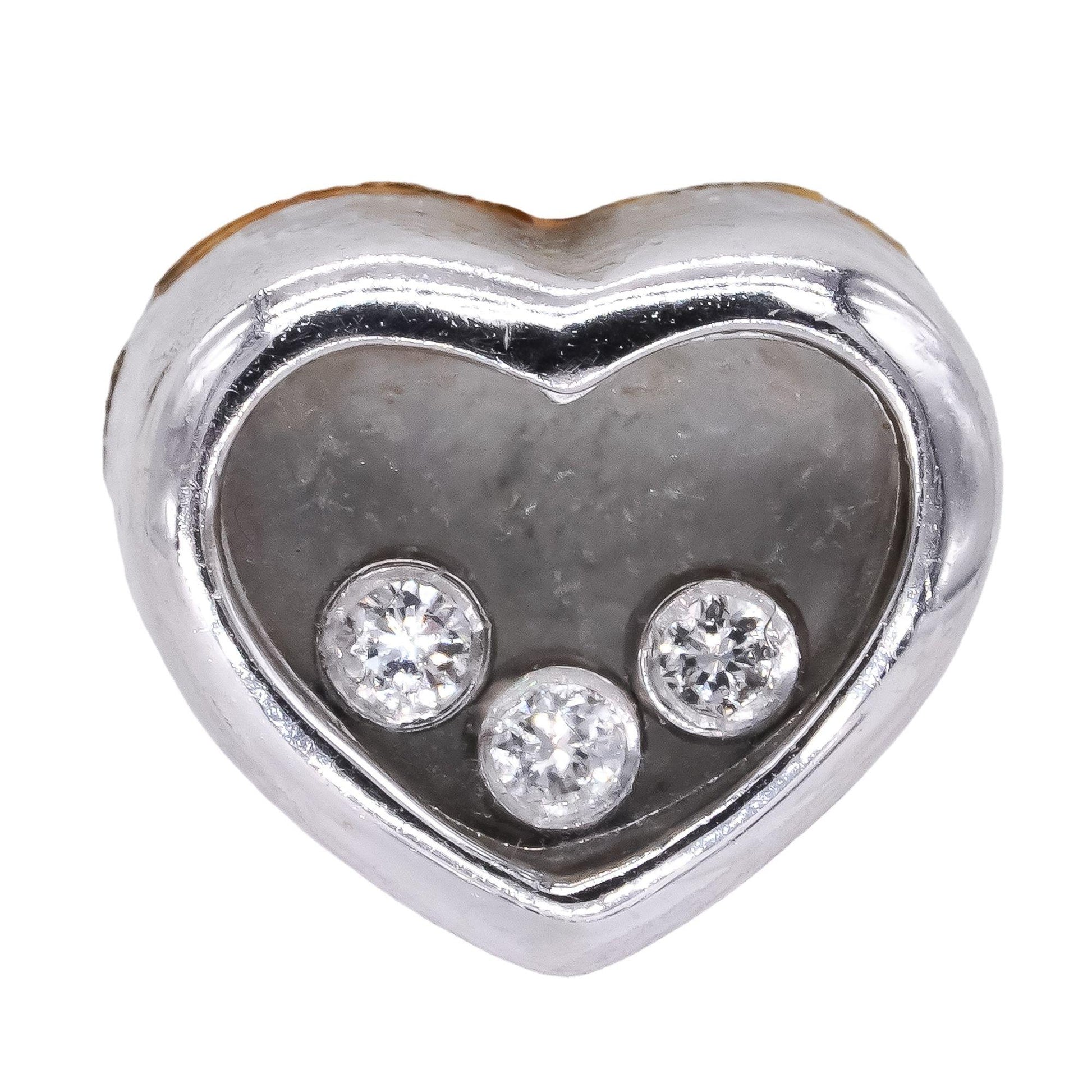 18k White Gold 0.18CT VS Diamond In Motion Heart Shaped Stud Earrings