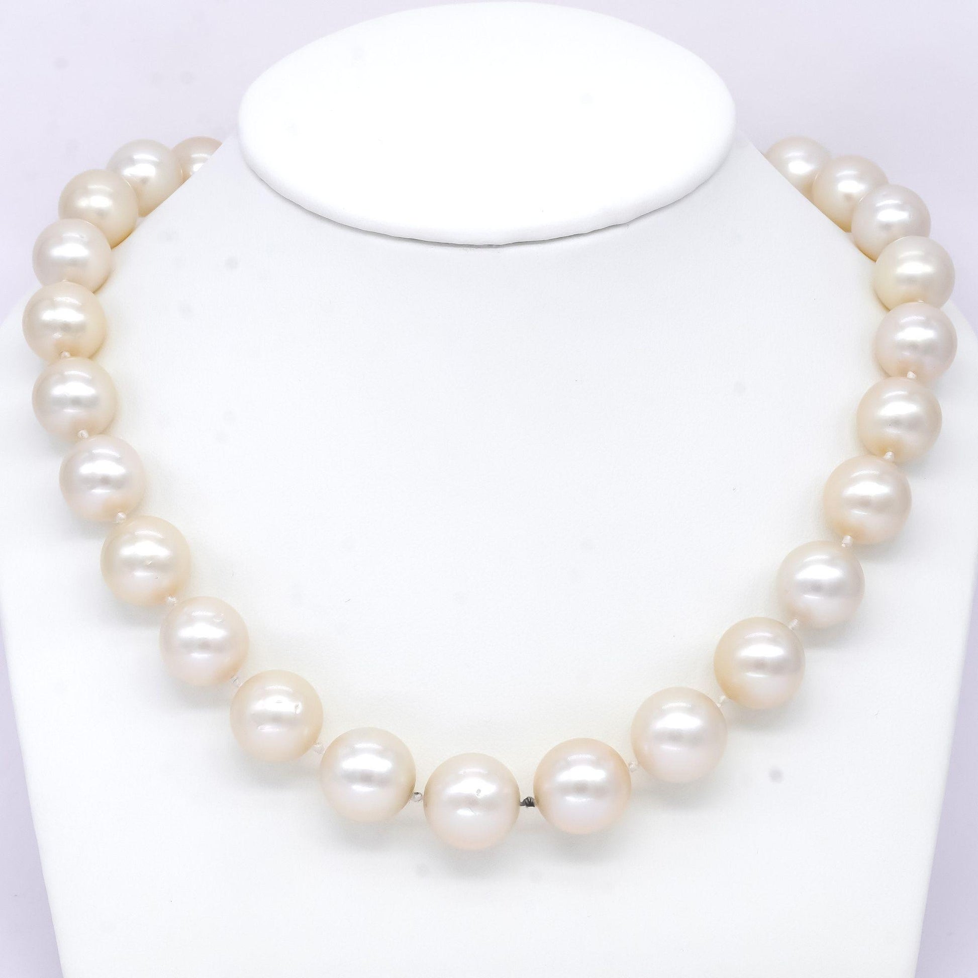 18k White Gold 0.10CT VS Diamond & 11.7 - 14.5mm South Sea Pearl Strand Necklace