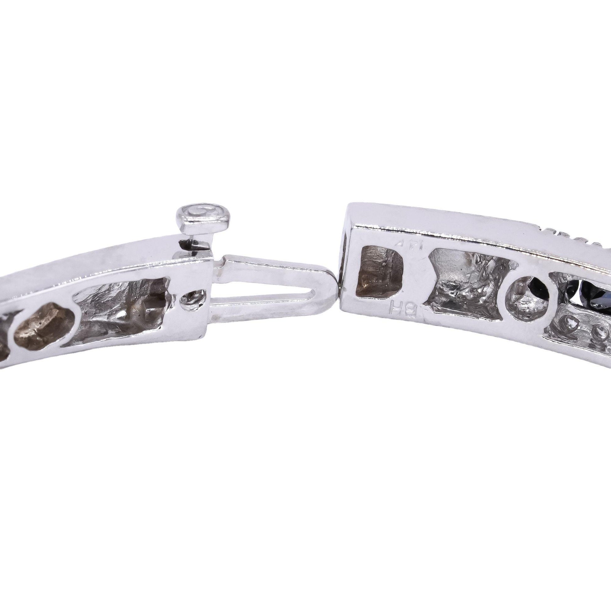 14k White Gold 2.0ct Black & White Diamond Bangle Bracelet