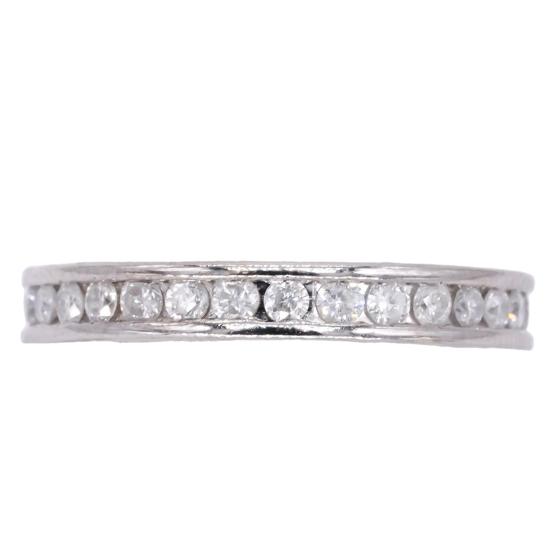 14k White Gold Jewelry 1.0CT Diamond Eternity Band Ring size 8.25