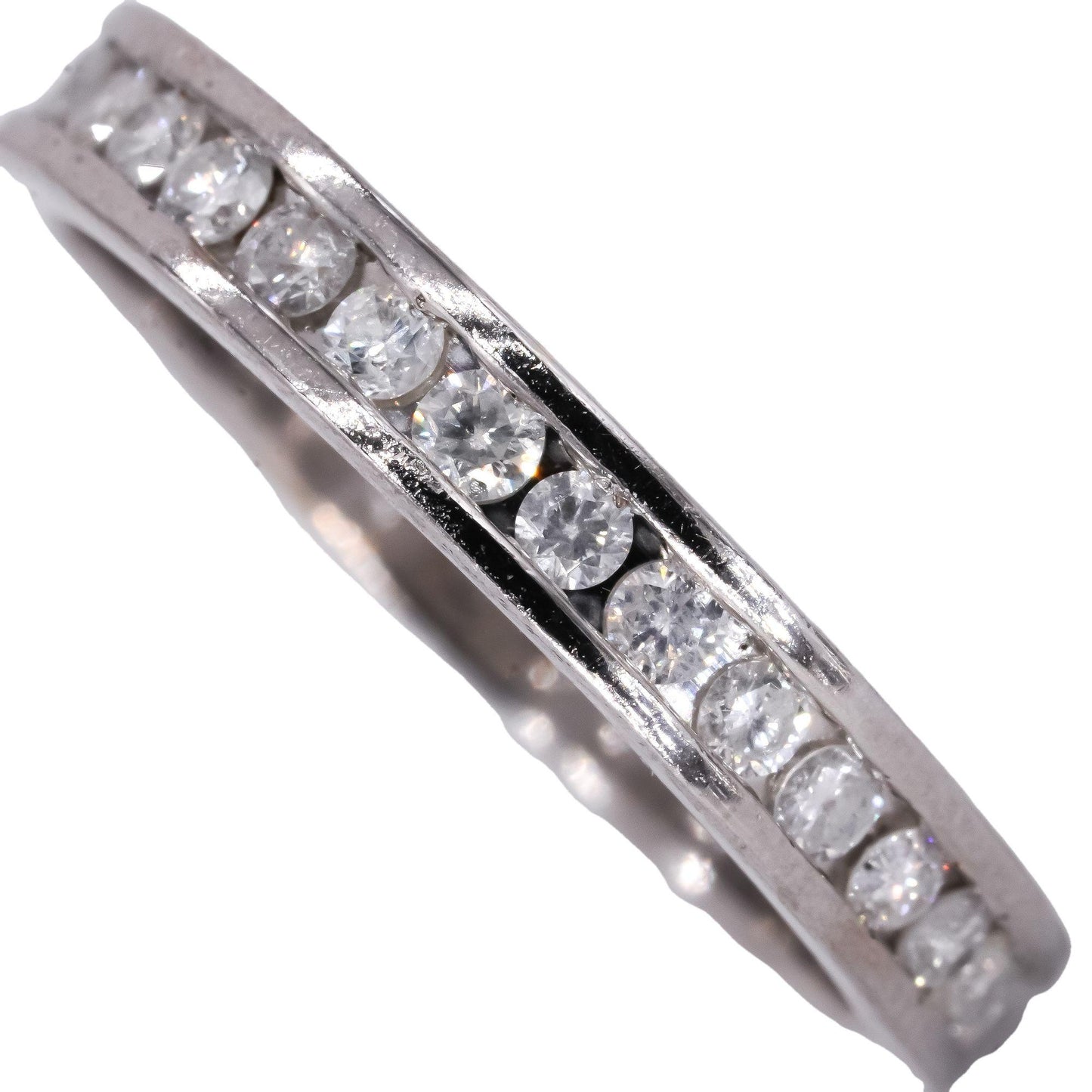 14k White Gold Jewelry 1.0CT Diamond Eternity Band Ring size 8.25