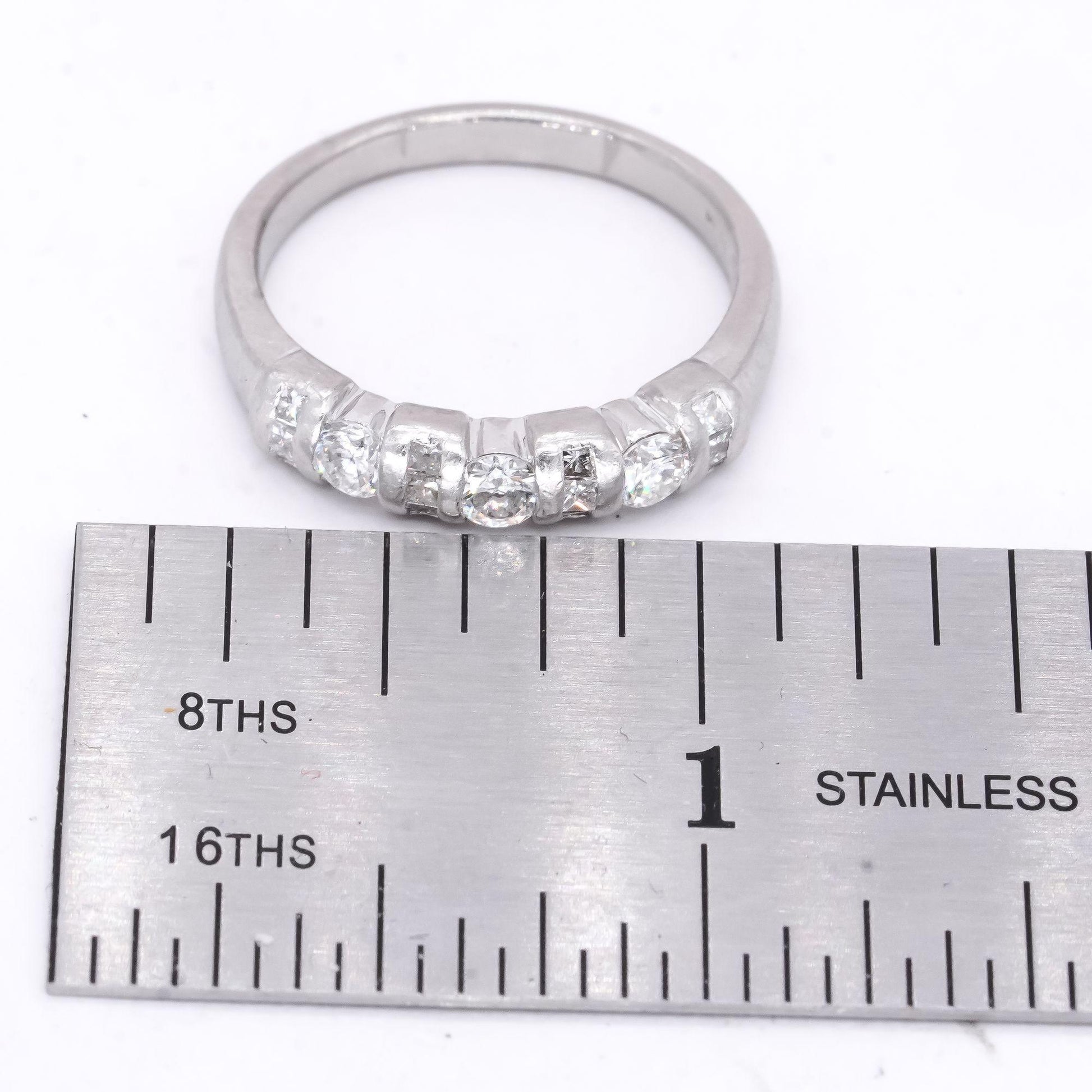 Platinum Jewelry 0.75CT Diamond Wedding Anniversary Band Ring size 10