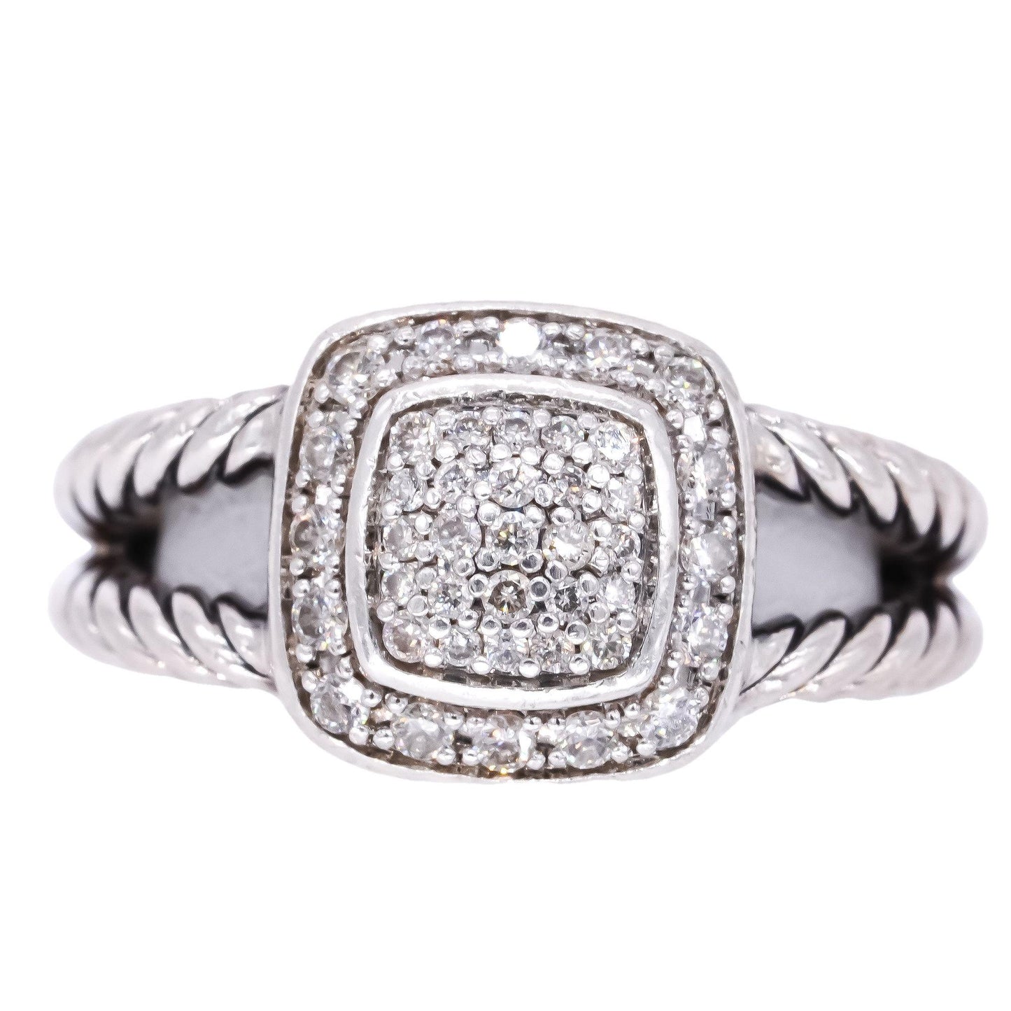 D. Yurman Sterling Silver 0.37CT VS Diamond Albion Cable Ring size 7 975 Retail