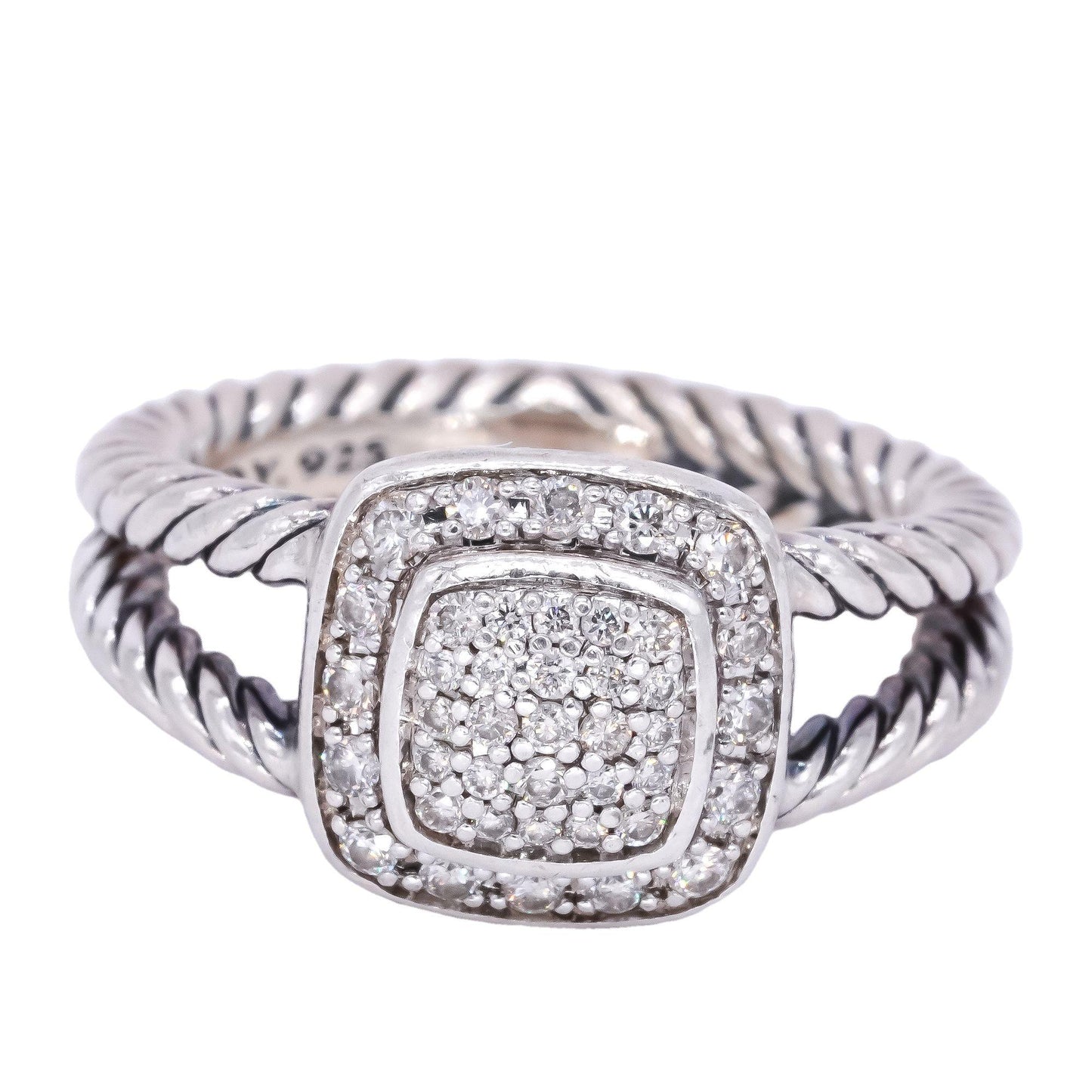 D. Yurman Sterling Silver 0.37CT VS Diamond Albion Cable Ring size 7 975 Retail