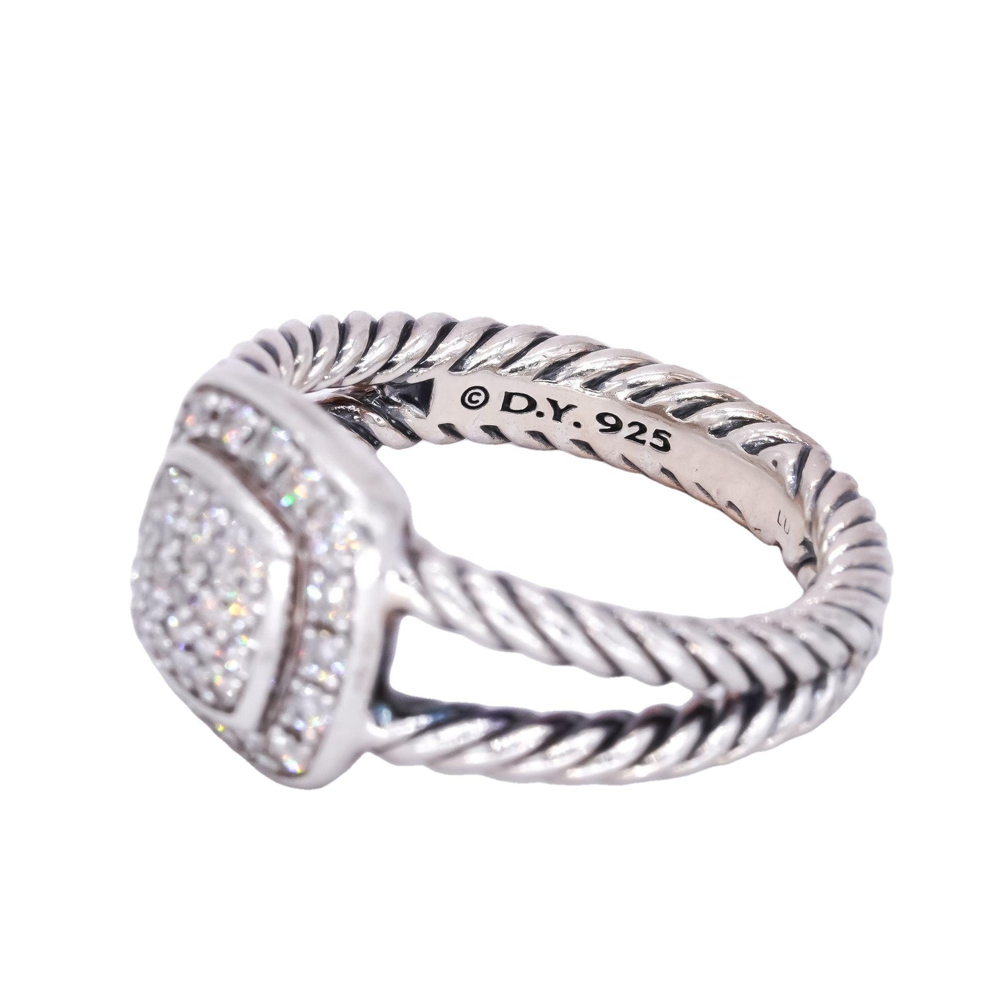 D. Yurman Sterling Silver 0.37CT VS Diamond Albion Cable Ring size 7 975 Retail