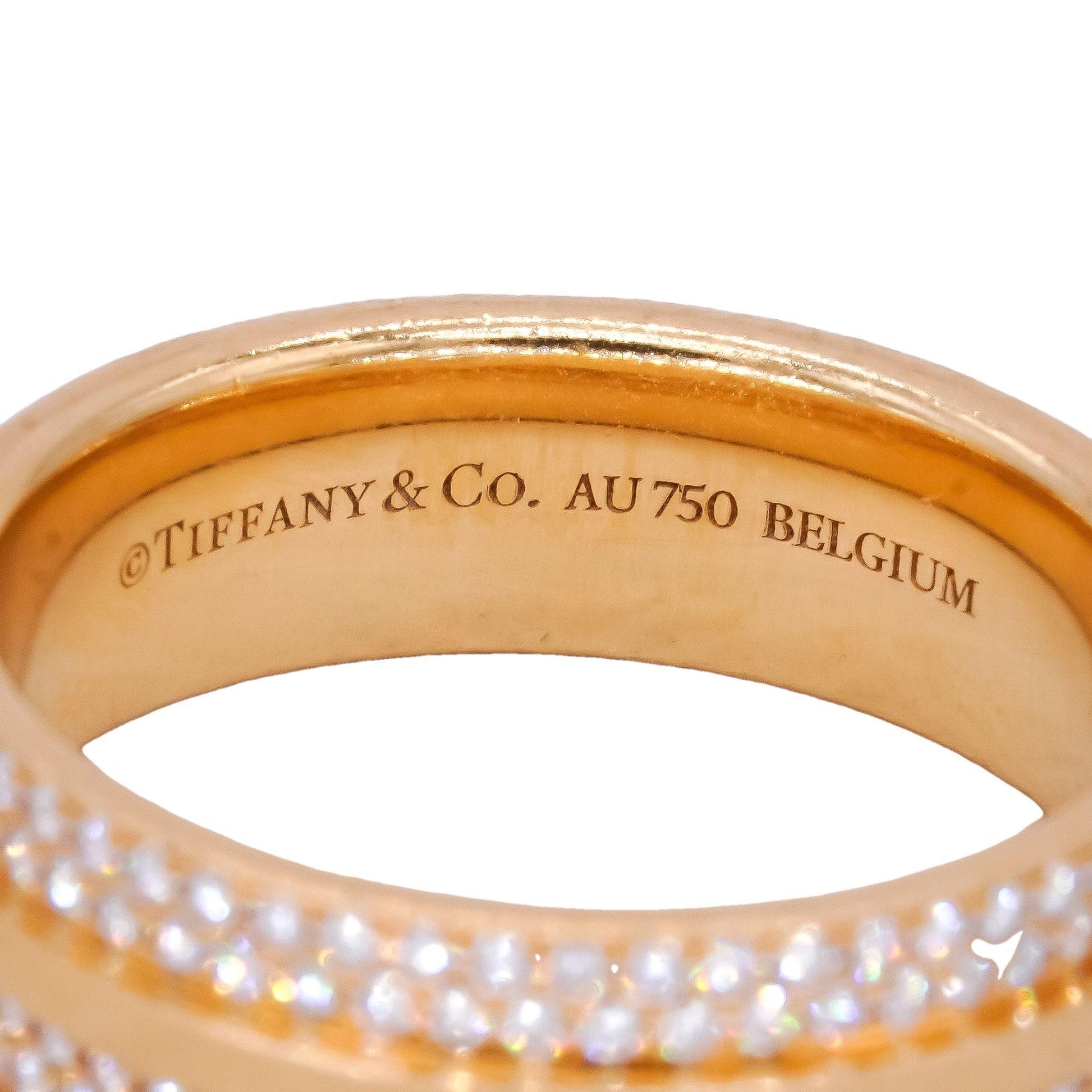 Tiffany & Co. 18k Gold 0.57CT Diamond T Pave Ring Size 6 w/ Box $10,300 retail