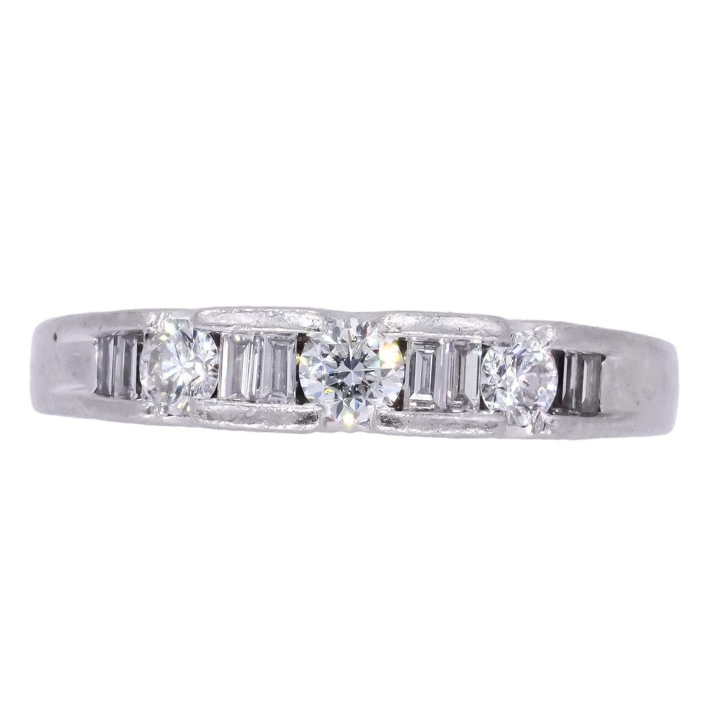 Platinum 0.50CT VS Diamond Wedding Band Stackable Ring size 5.5