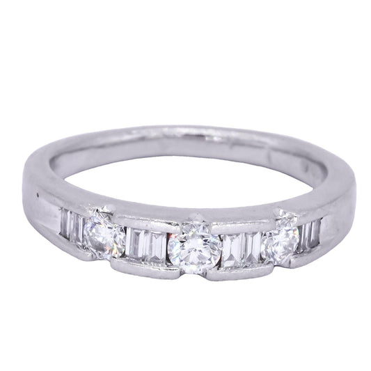 Platinum 0.50CT VS Diamond Wedding Band Stackable Ring size 5.5