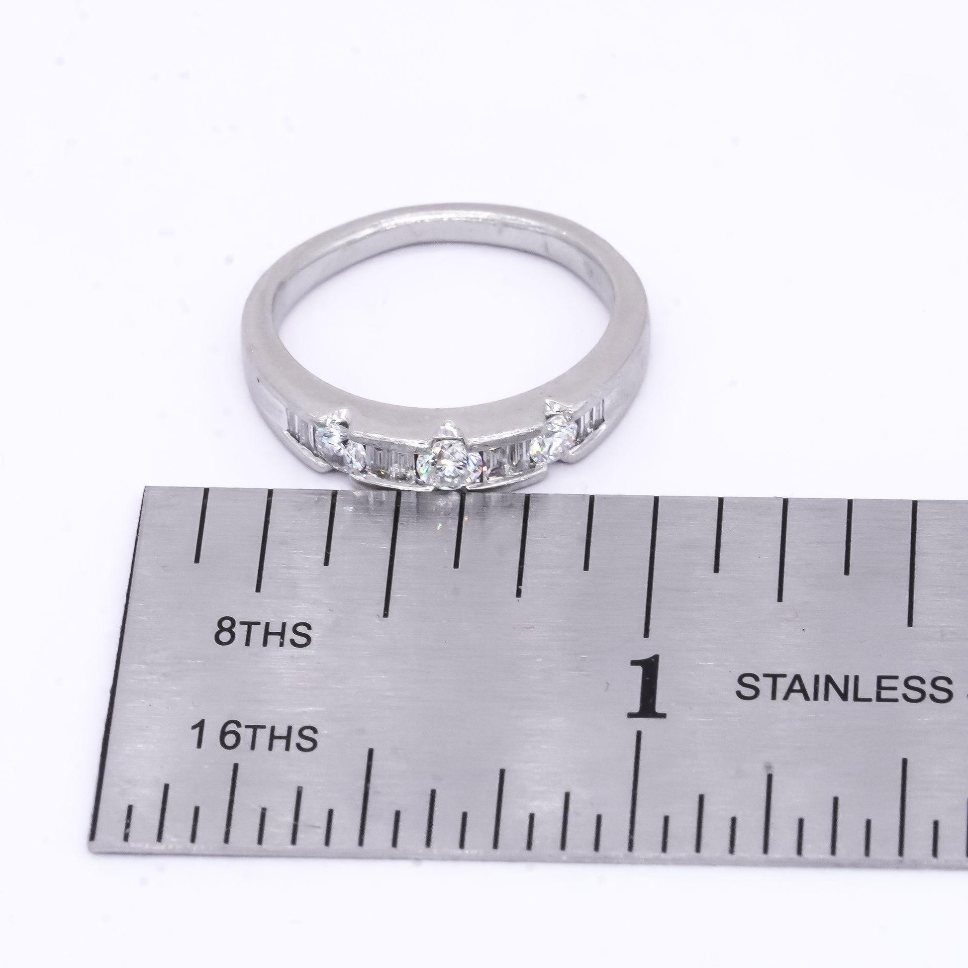 Platinum 0.50CT VS Diamond Wedding Band Stackable Ring size 5.5