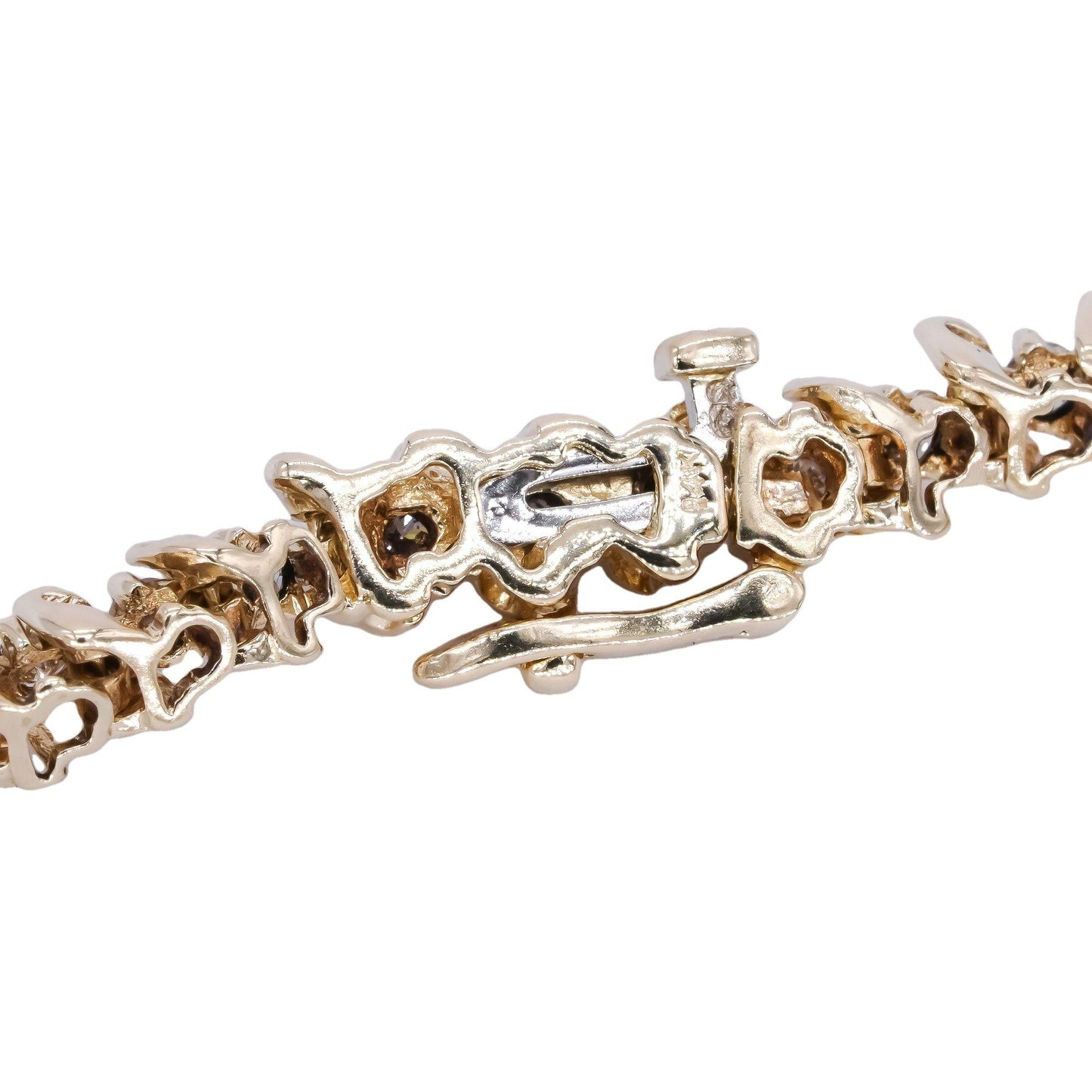 14k Yellow Gold 2.0CT VS Diamond S Link Tennis Formal Bracelet