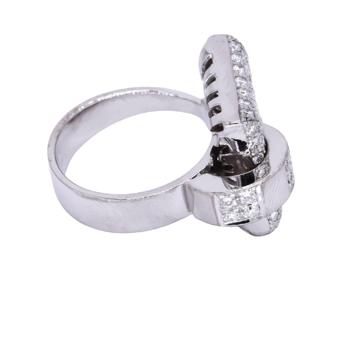 14k White Gold VS 1.0CT Diamond Square Jumbo Ring size 6.25