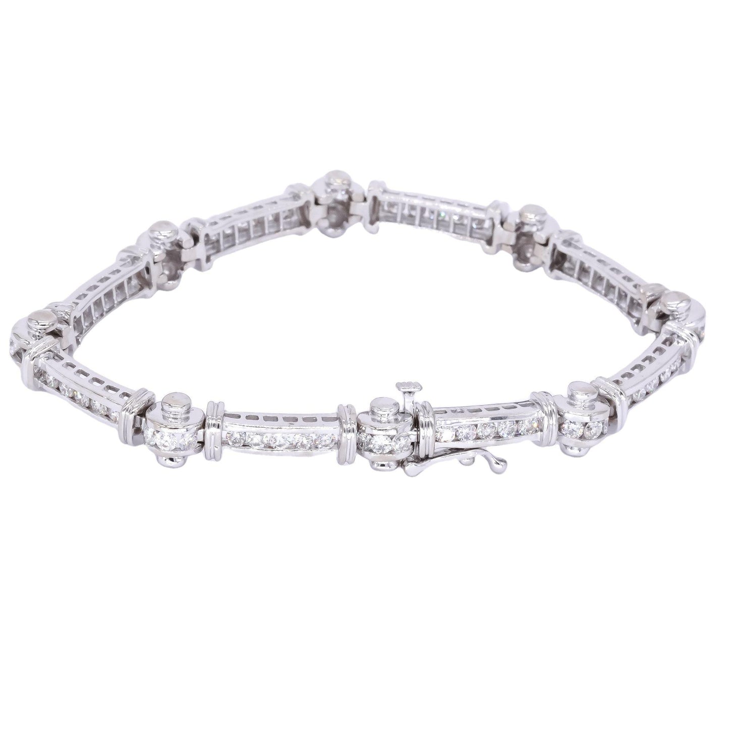 14k White Gold Jewelry 3.0CT Diamond Fancy Formal Tennis Bracelet