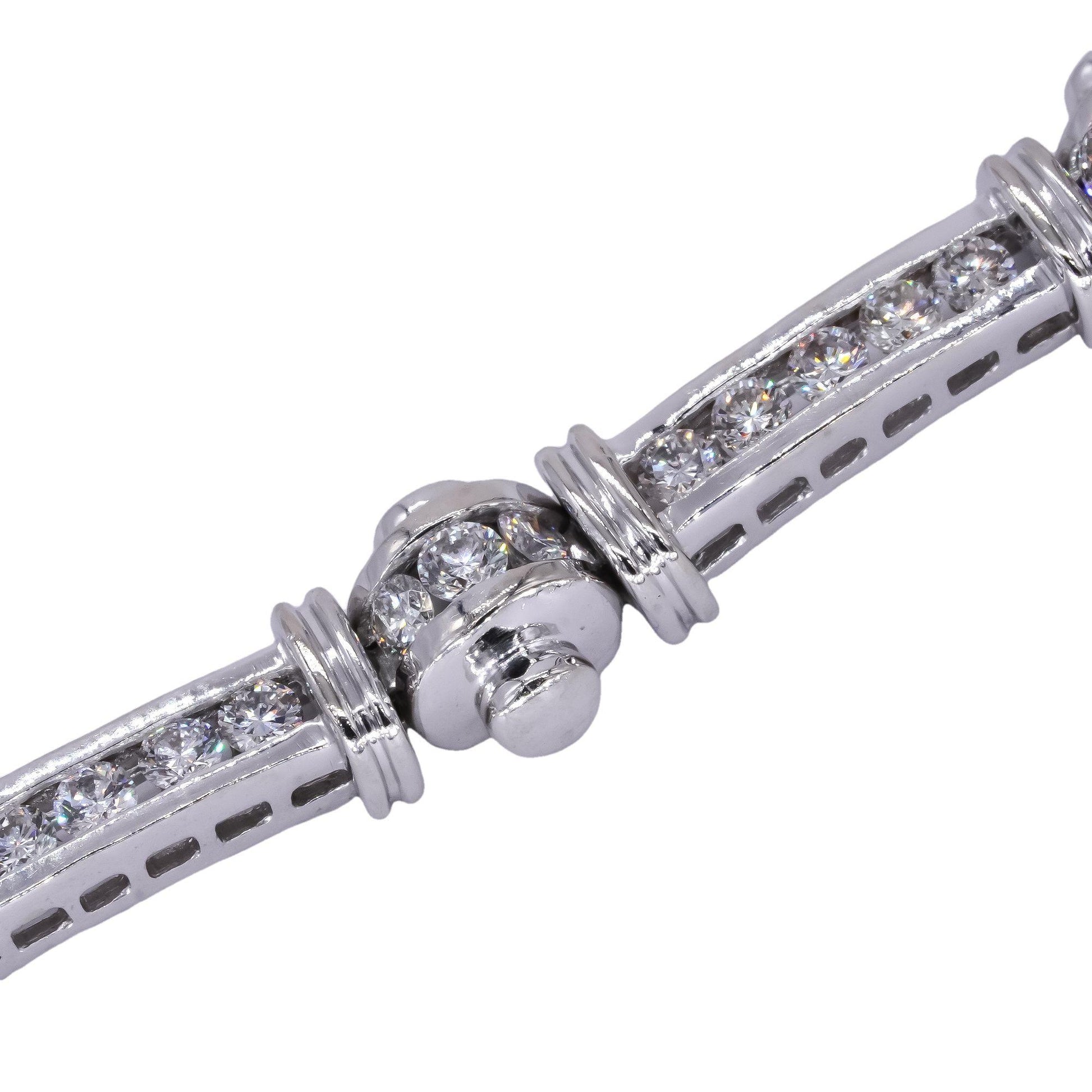 14k White Gold Jewelry 3.0CT Diamond Fancy Formal Tennis Bracelet