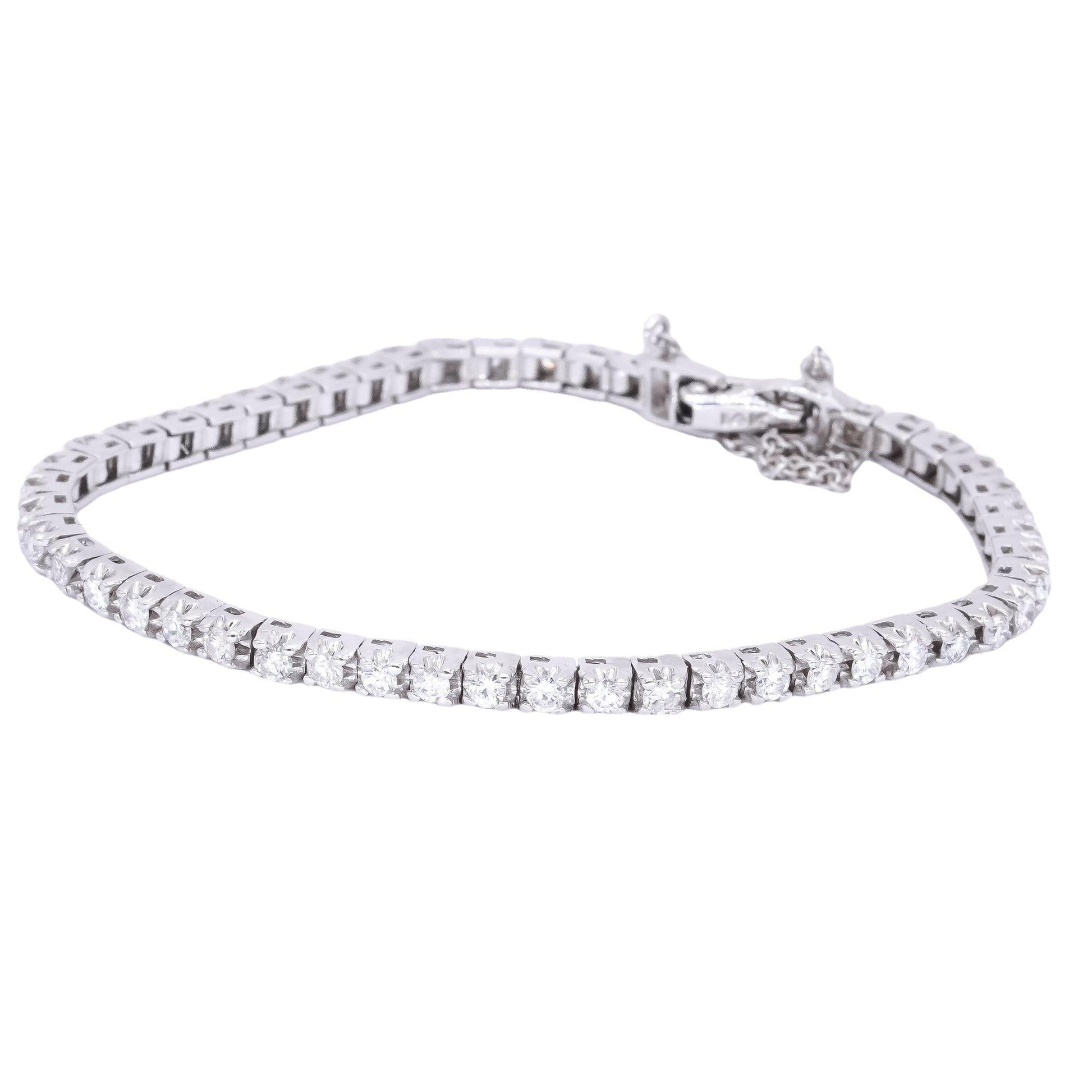 14k White Gold 2.50ct Diamond Tennis Bracelet