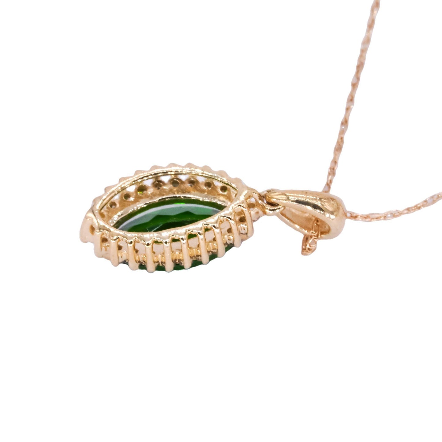 10k Yellow Gold 0.85CT Diamond and Tourmaline Pendant Necklace