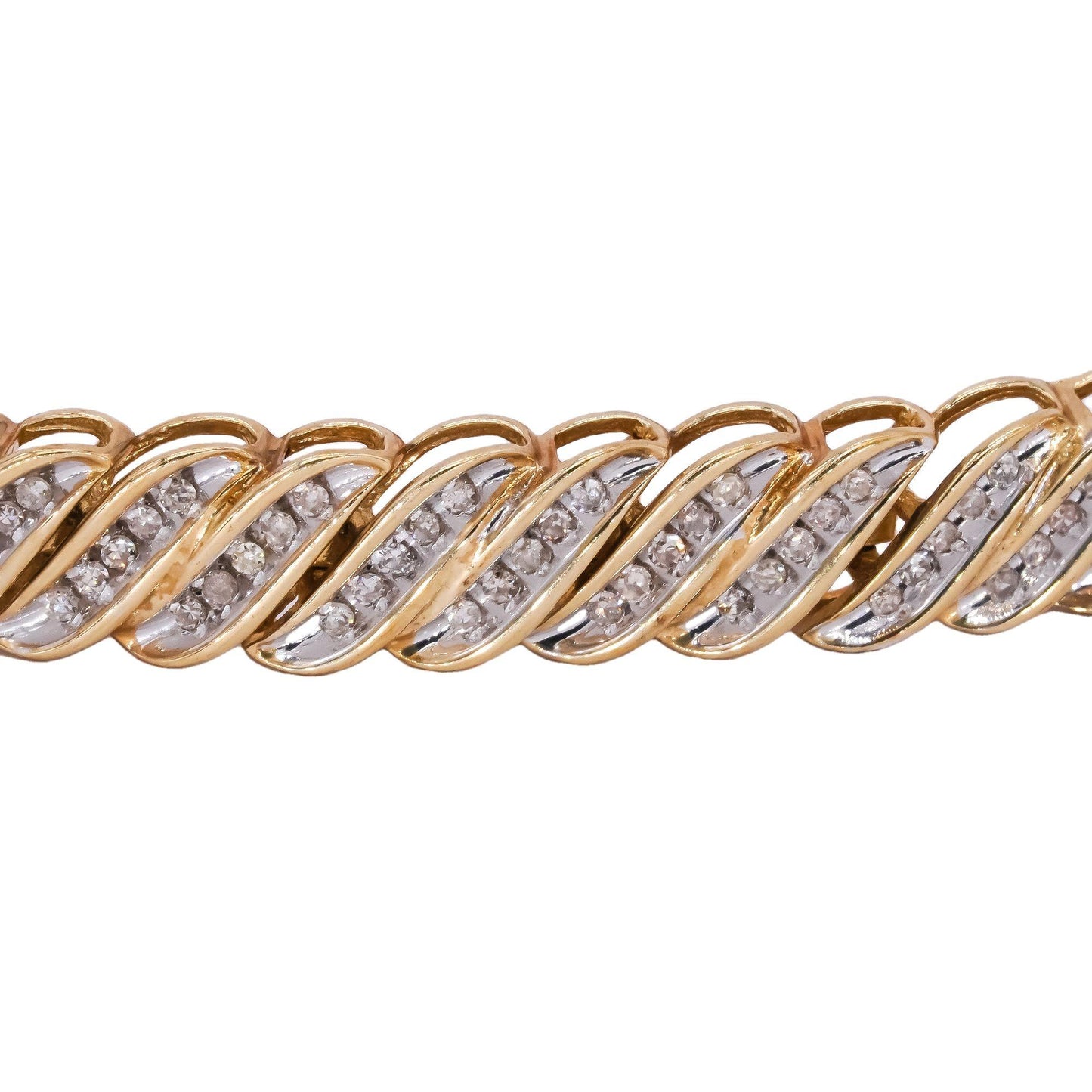 10k Yellow Gold 1.0ct Diamond Fancy Formal Tennis Bracelet