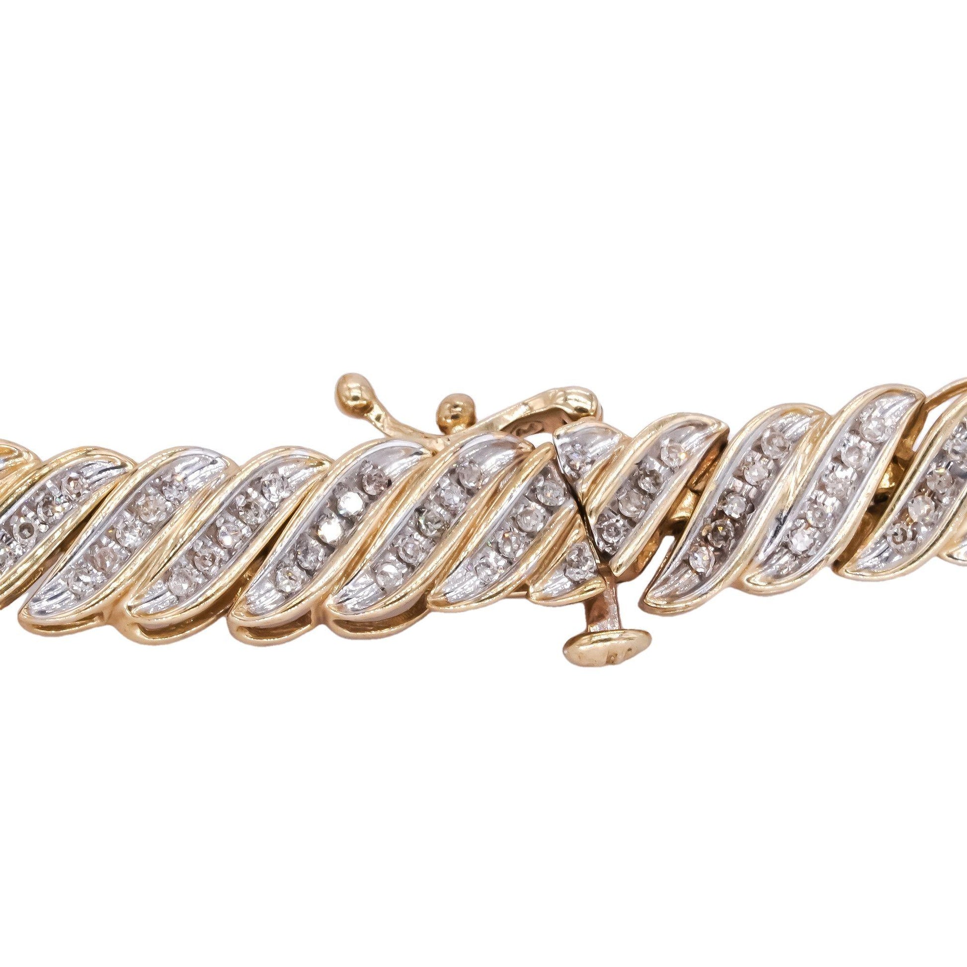 10k Yellow Gold 1.0ct Diamond Fancy Formal Tennis Bracelet