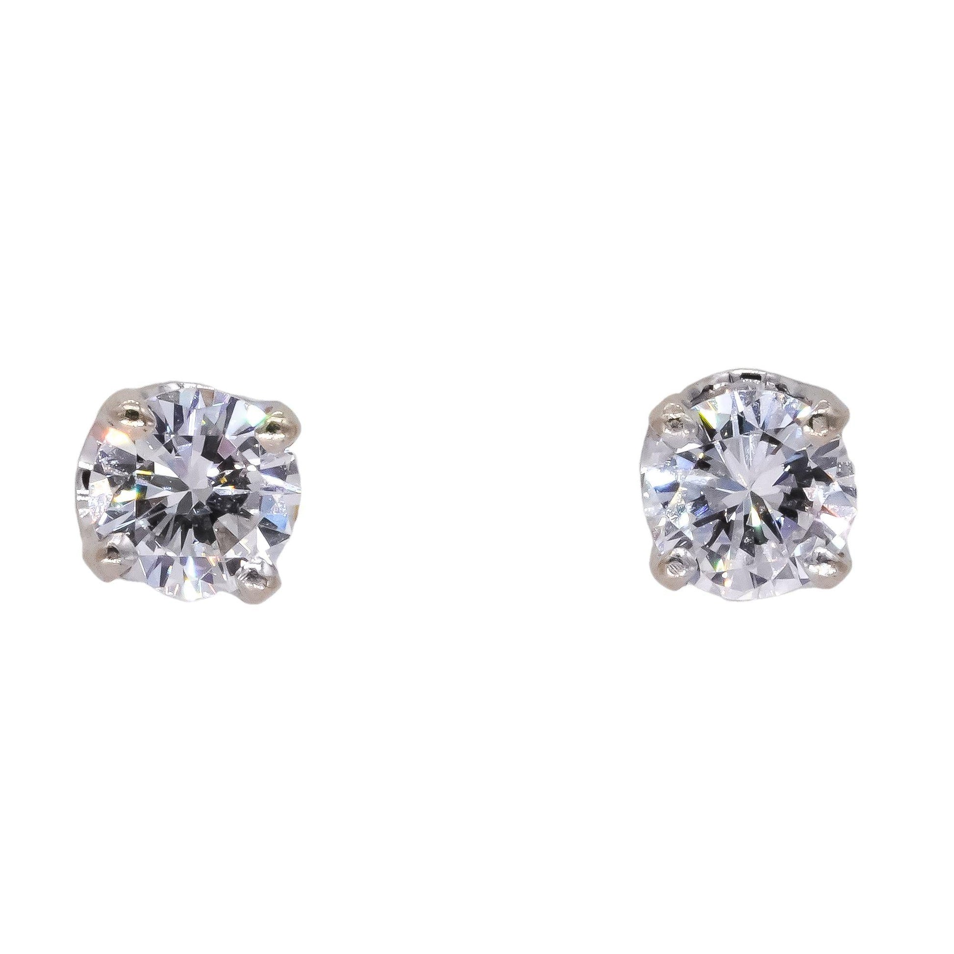 14k White and Yellow Gold 0.50ct Diamond Stud Earrings