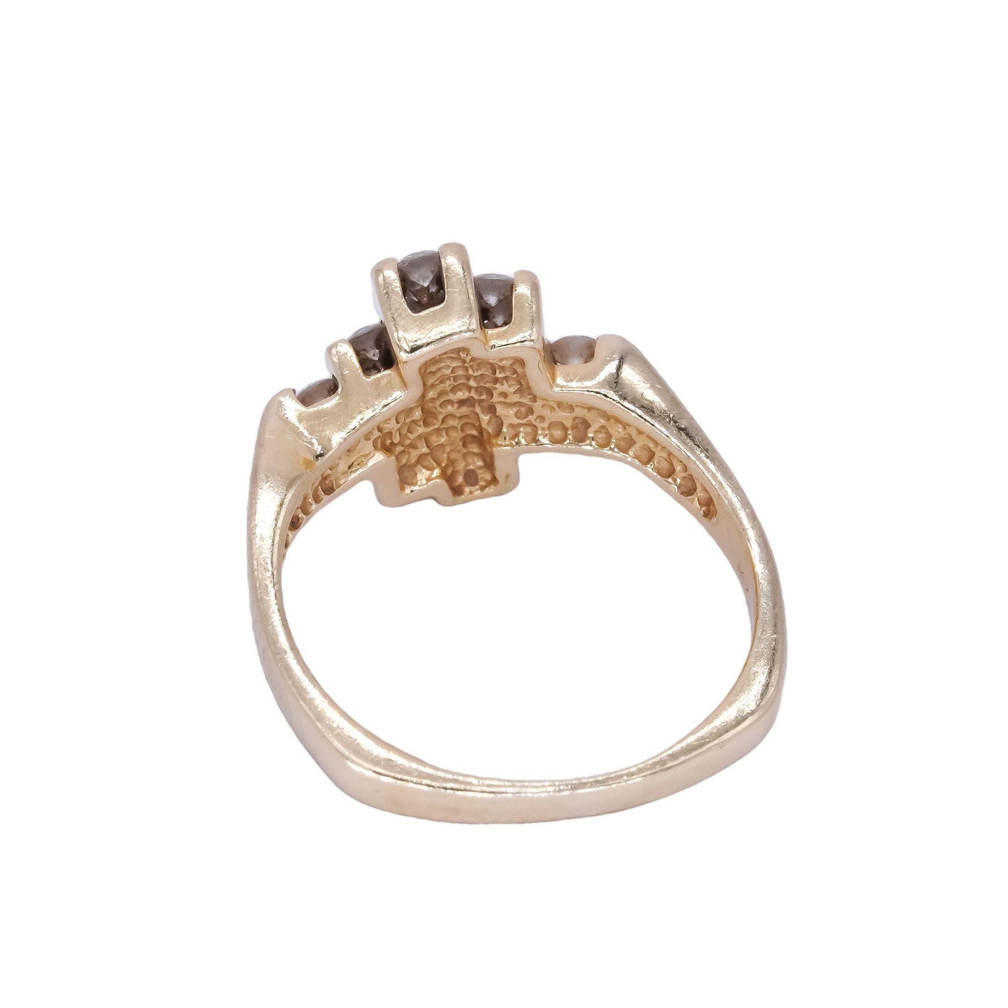 14k Yellow Gold Jewelry 0.35CT Diamond Channel Set Cocktail Ring size 6.25