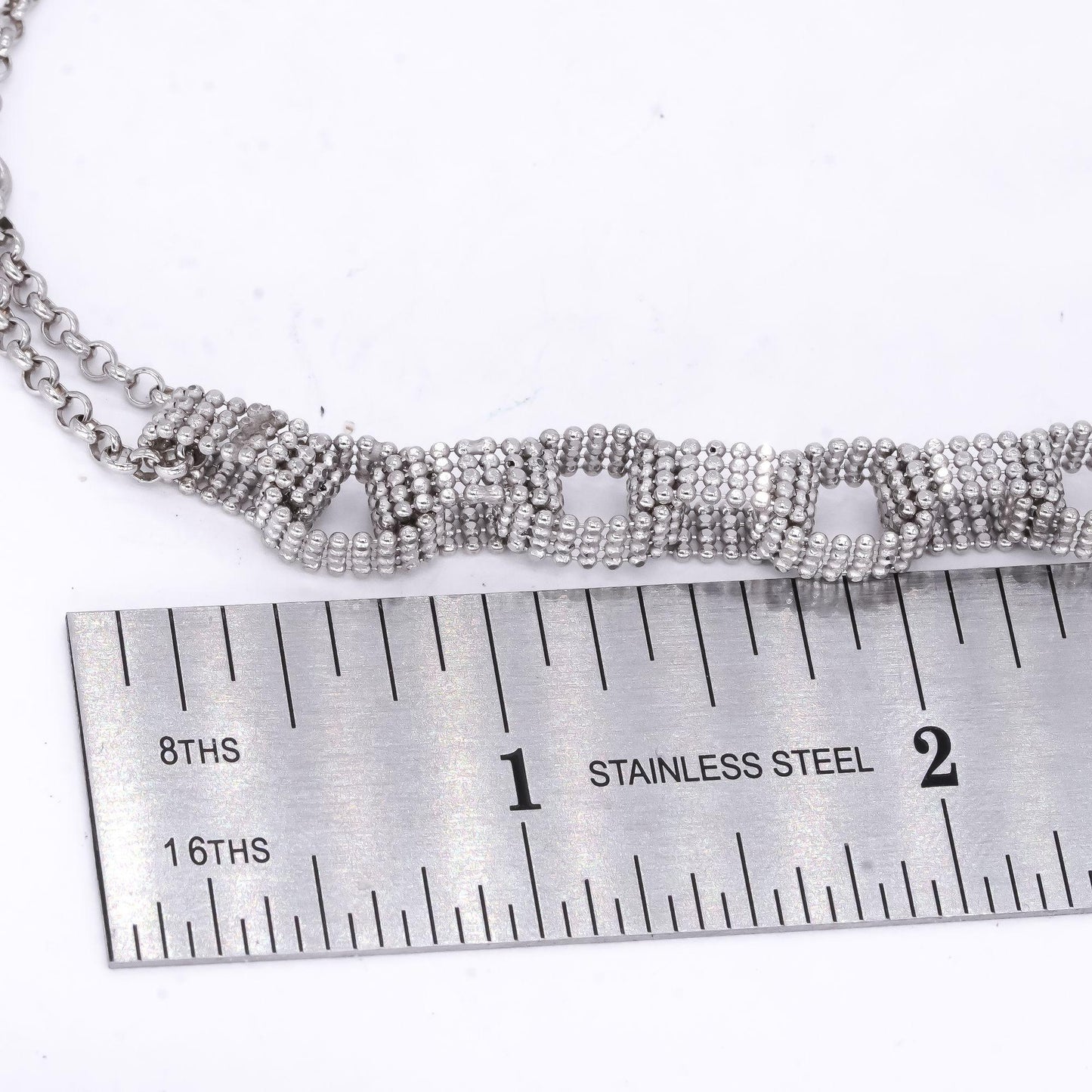 Sterling Silver Jewelry Braided Interlocking Fancy Link Necklace