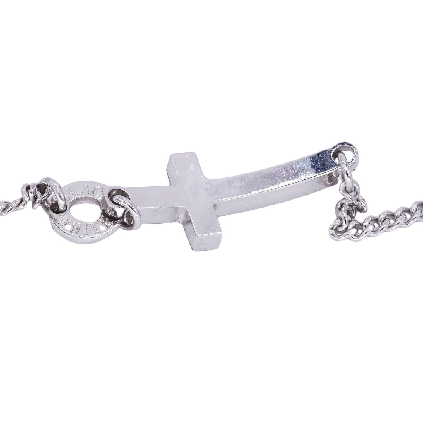 Sterling Silver Jewelry Black Spinel Cross Crucifix Chain Bracelet