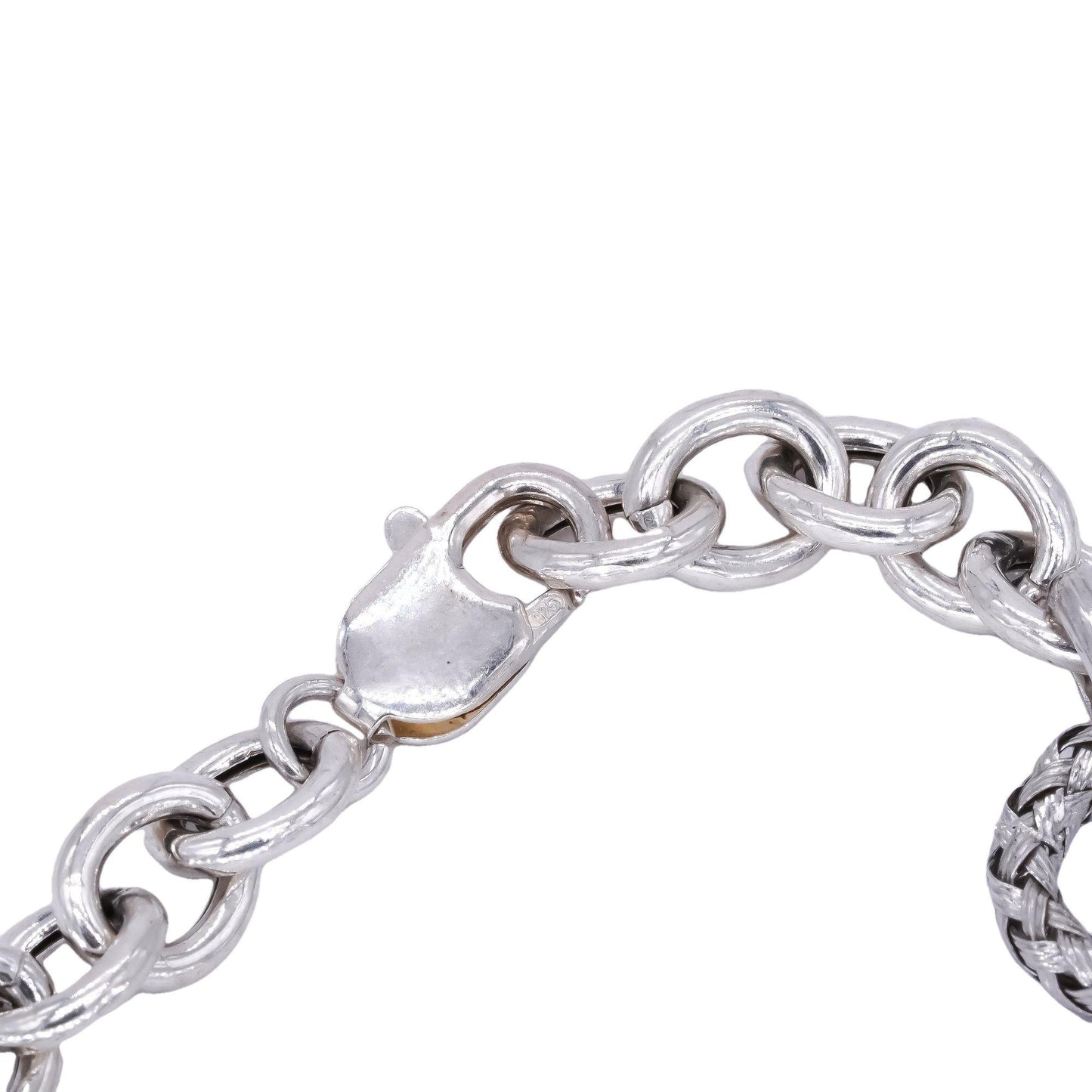 Sterling Silver Jumbo Circle Link Fancy Formal Bracelet