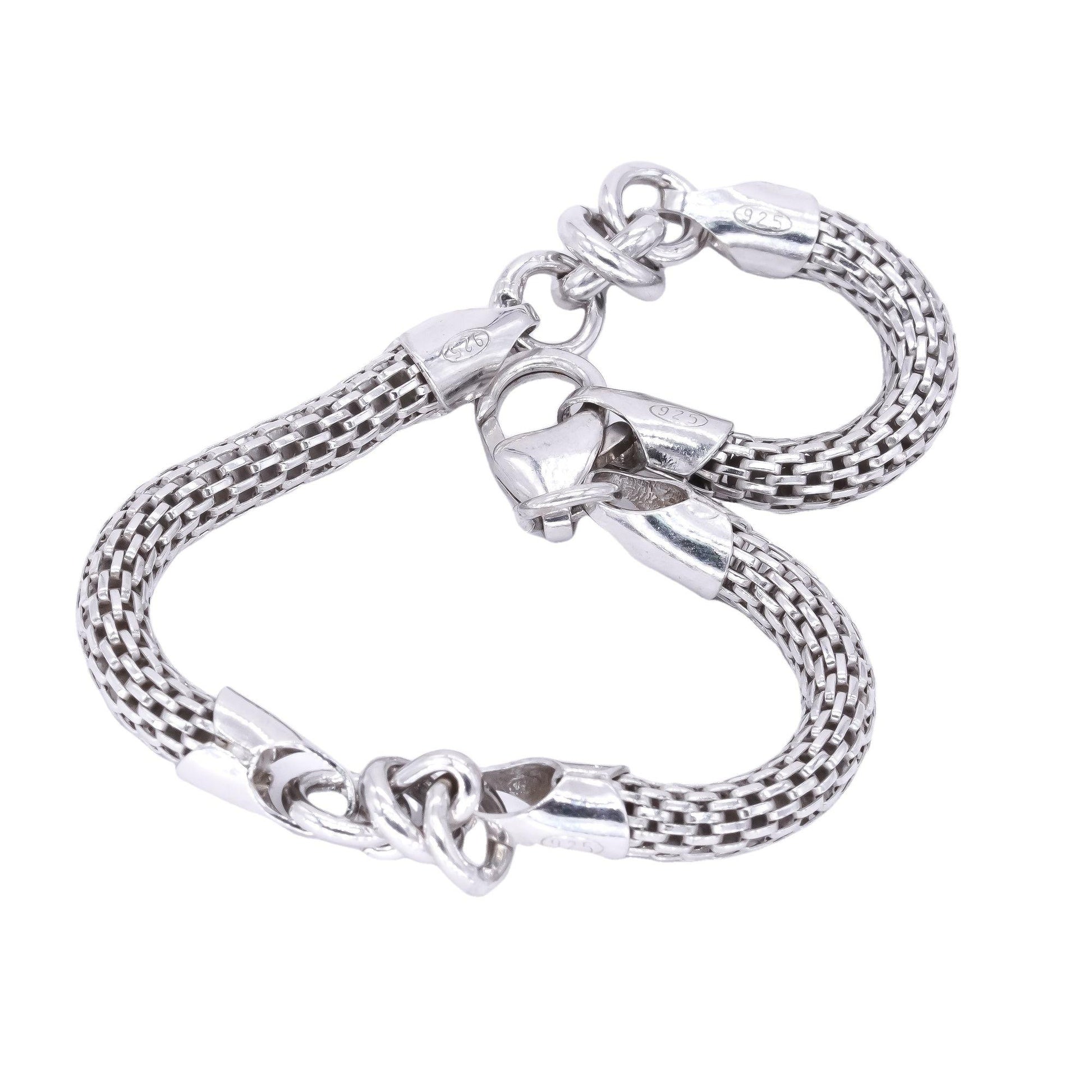 Sterling Silver Jewelry Bird Cage Mesh Style Fancy Link Bracelet