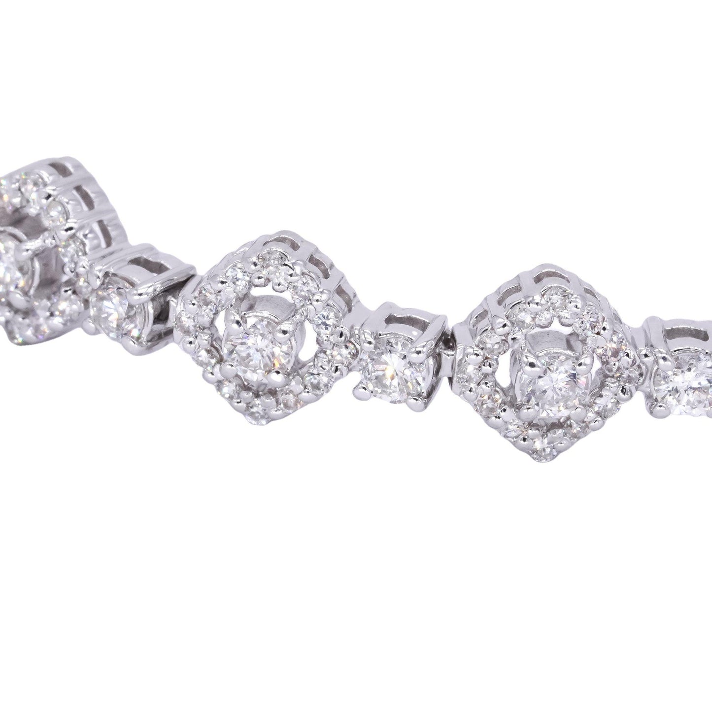 14k White Gold Jewelry 2.70CT VS Diamond Halo Formal Tennis Bracelet