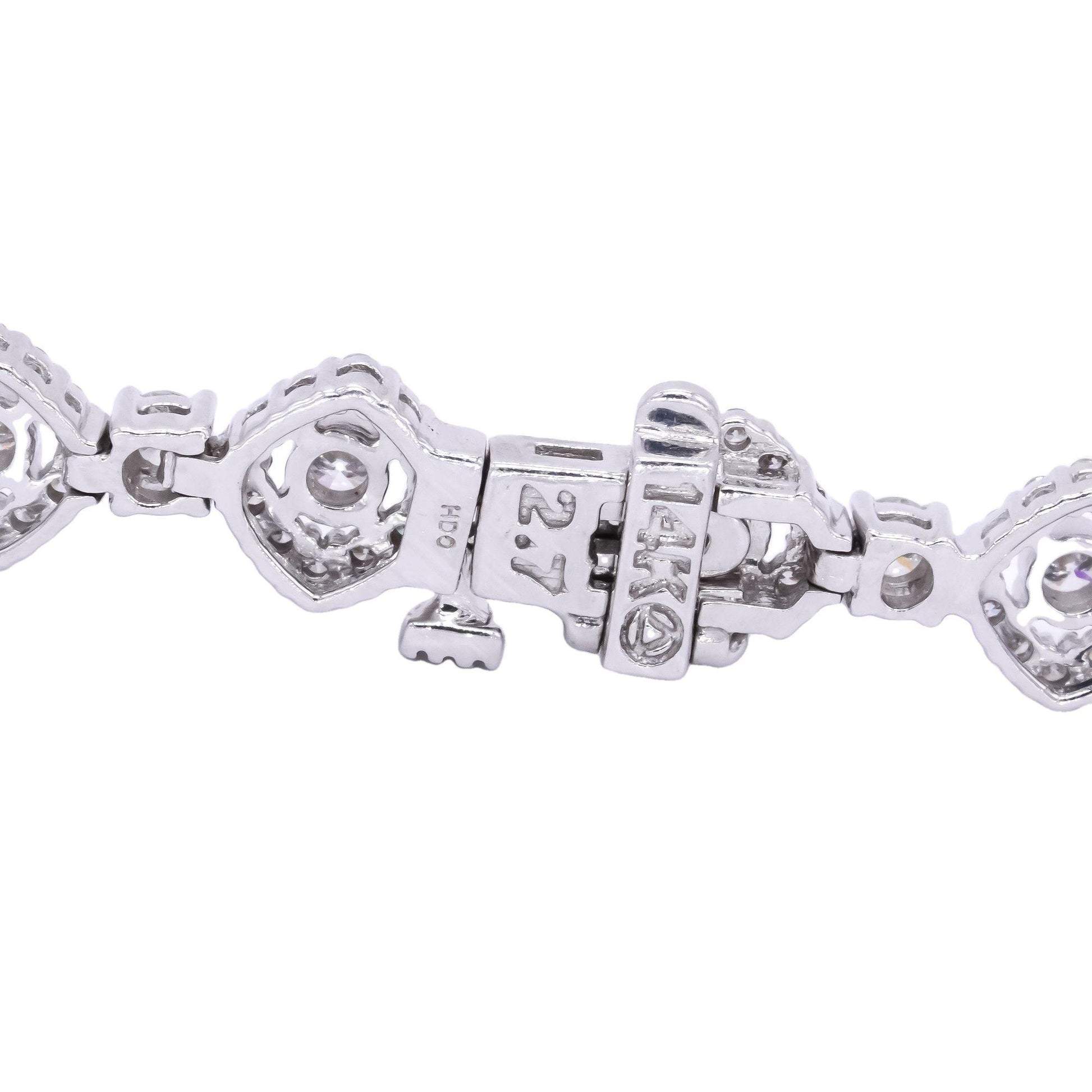 14k White Gold Jewelry 2.70CT VS Diamond Halo Formal Tennis Bracelet