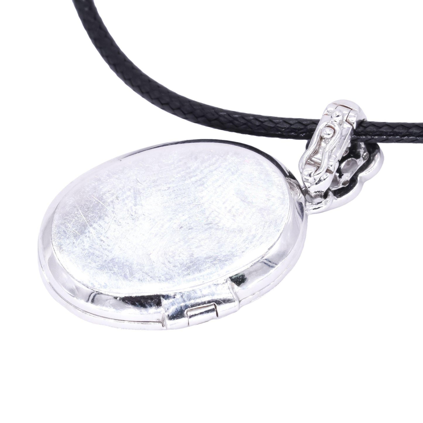 14k White Gold 0.33CT Diamond Pave Open Locket Charm Necklace