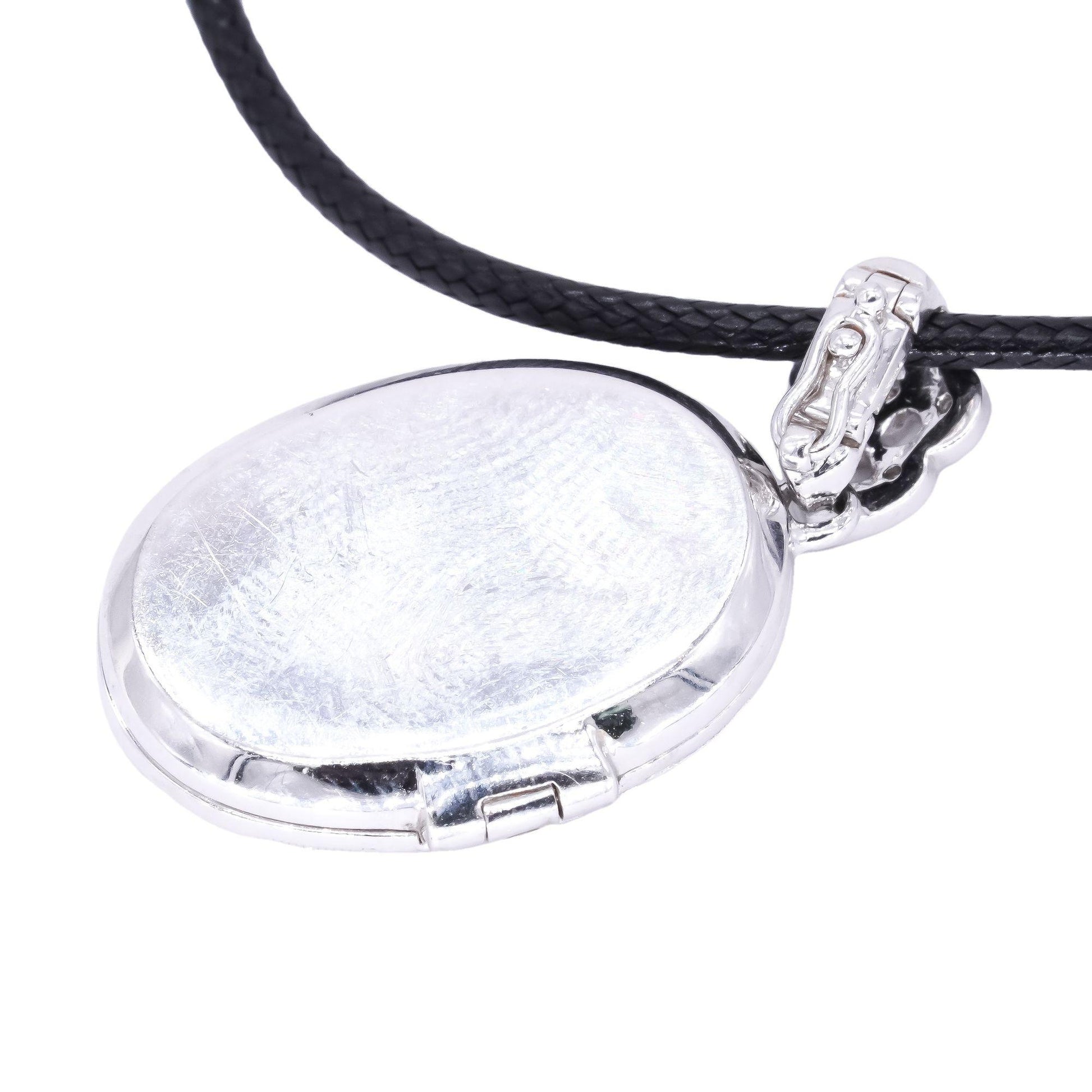 14k White Gold 0.33CT Diamond Pave Open Locket Charm Necklace