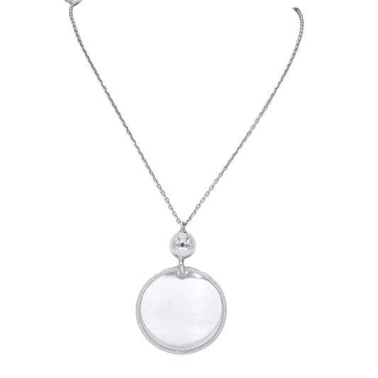 Sterling Silver Jewelry Double Circle Engravable Disc Pendant Necklace