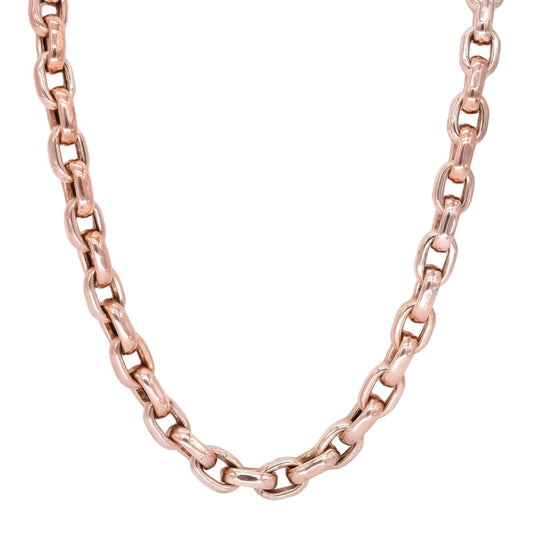 Sterling Silver Rose Gold Plated Anchor Paperclip Link Chain Necklace