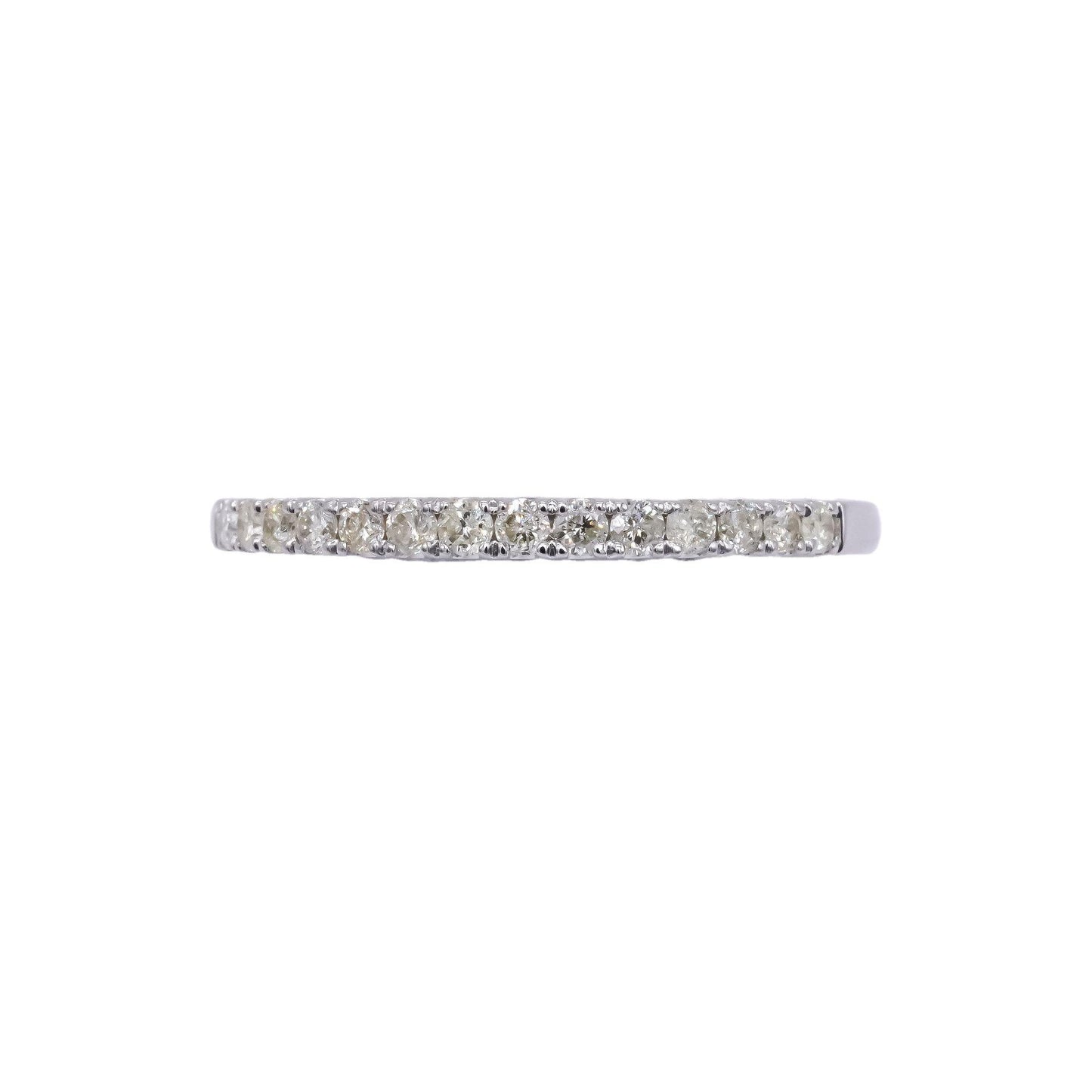 14k White Gold 0.27CT Diamond Shared Prong Stackable Band Ring size 7.25