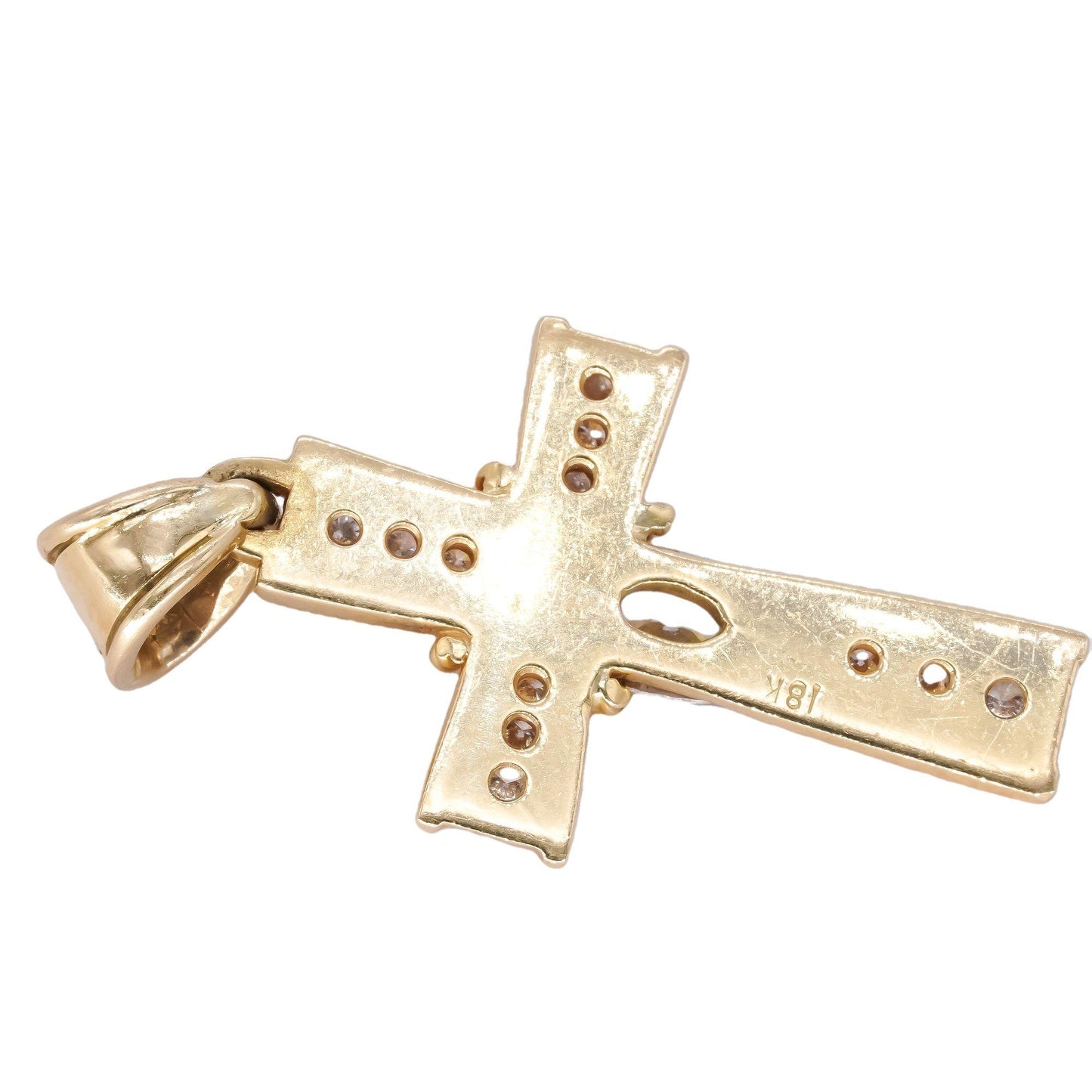 18k White & Yellow Gold 0.55CT VS Diamond Cross Crucifix Pendant